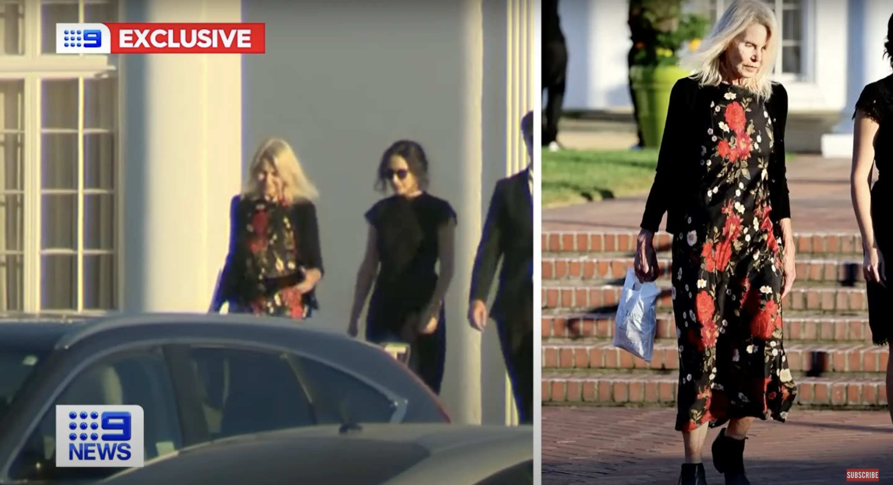 Matthew Perry's mother Suzanne Perry seen at Forest Lawn Memorial Park on November 3, 2023, in Los Angeles, California | Source: YouTube/9NewsAustralia