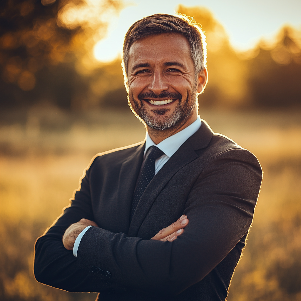 A smiling businessman | Source: Midjourney