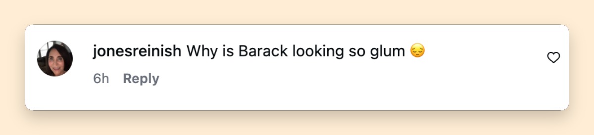 Barack's solemn demeanor sparked questions from social media users before the full context spread. One commenter asked, "Why is Barack looking so glum😔." | Source: Instagram/voguemagazine