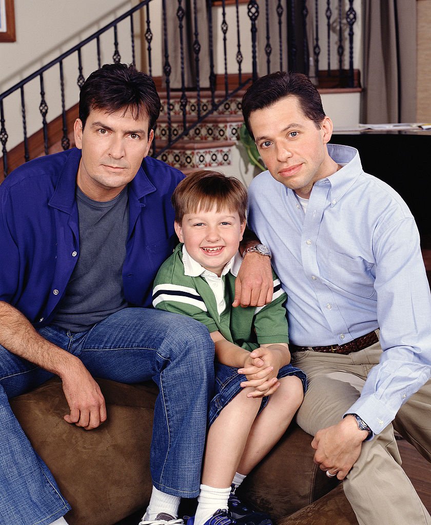 Charlie Sheen, Angus T. Jones and Jon Cryer [Left to Right] on "Two and a Half Men" | Source: Getty Images