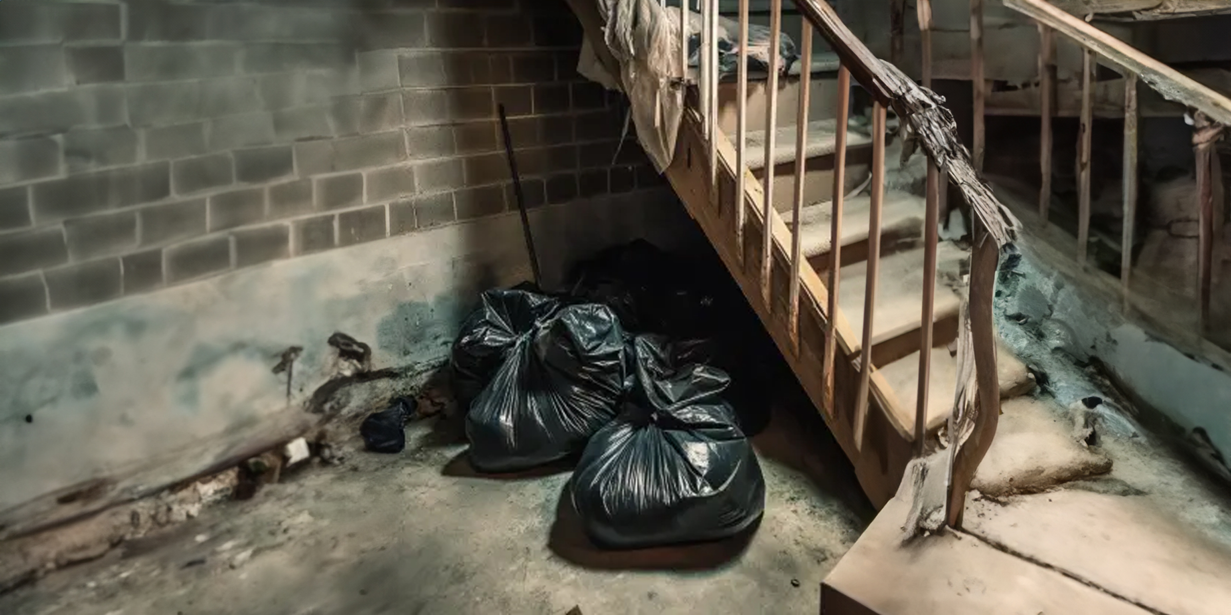 Three trash bags in a basement | Source: AmoMama