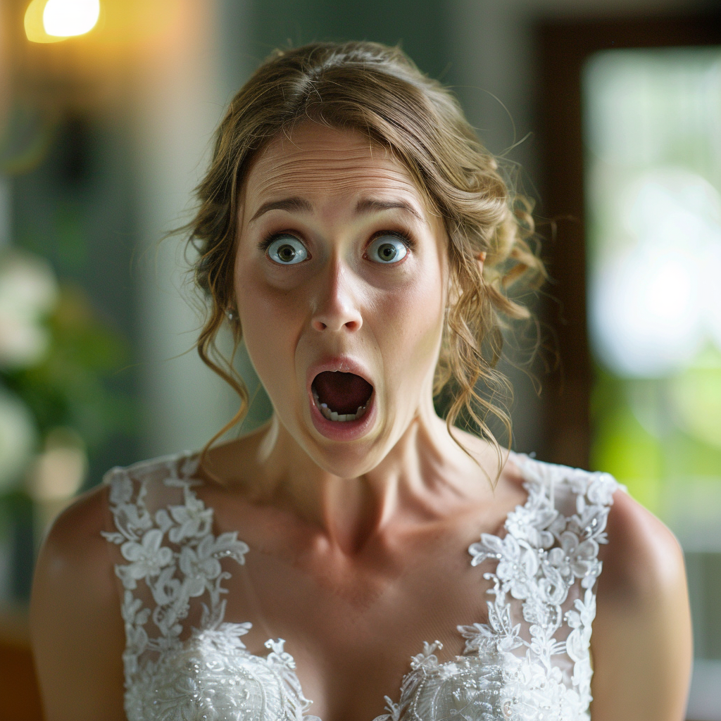 A shocked bride | Source: Midjourney