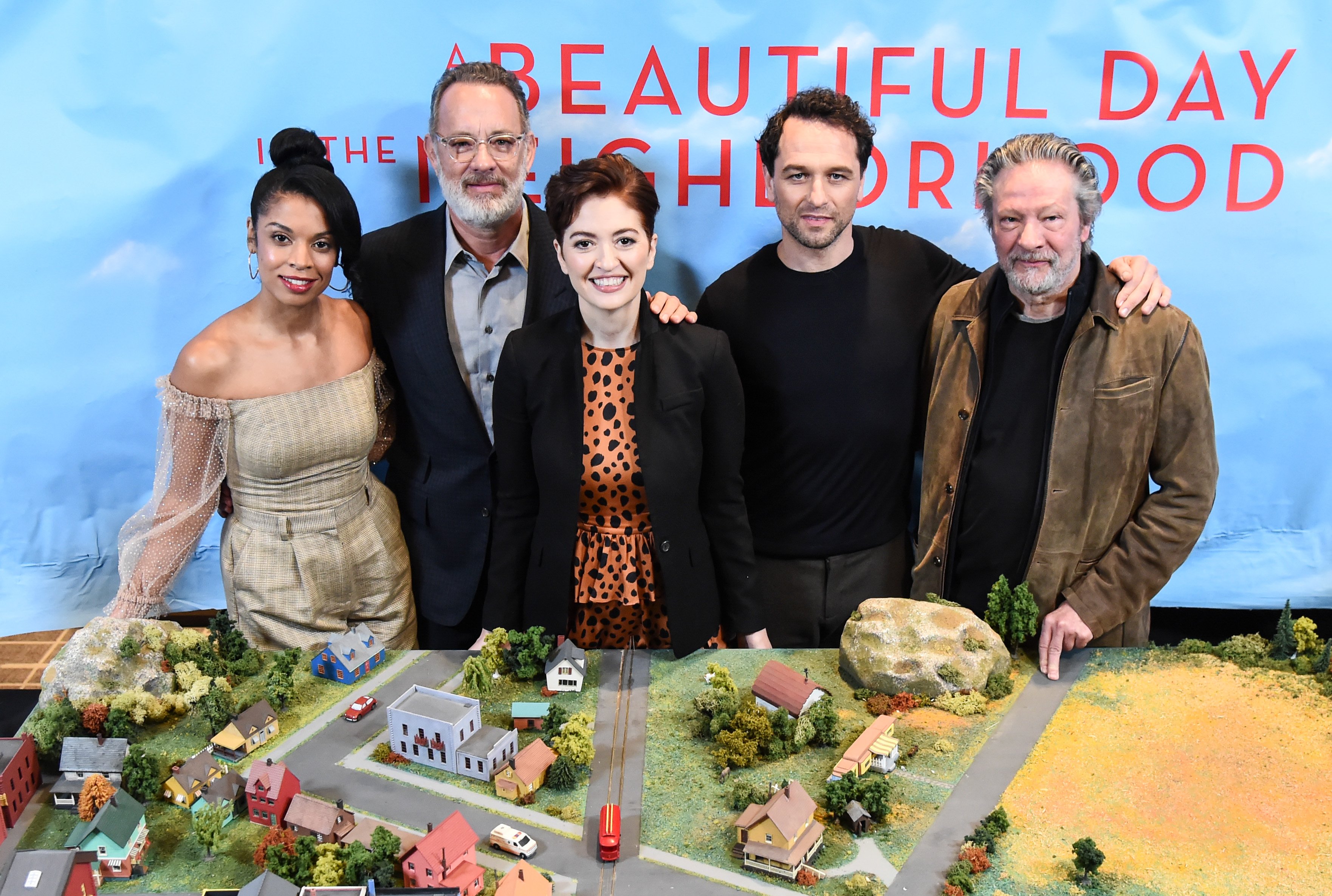Susan Kelechi Watson, Tom Hanks, Marielle Heller, Matthew Rhys and Chris Cooper attend the Photo Call for "A Beautiful Day in the Neighborhood" at Four Seasons Hotel New York Downtown on November 17, 2019, in New York City. | Source: Getty Images.