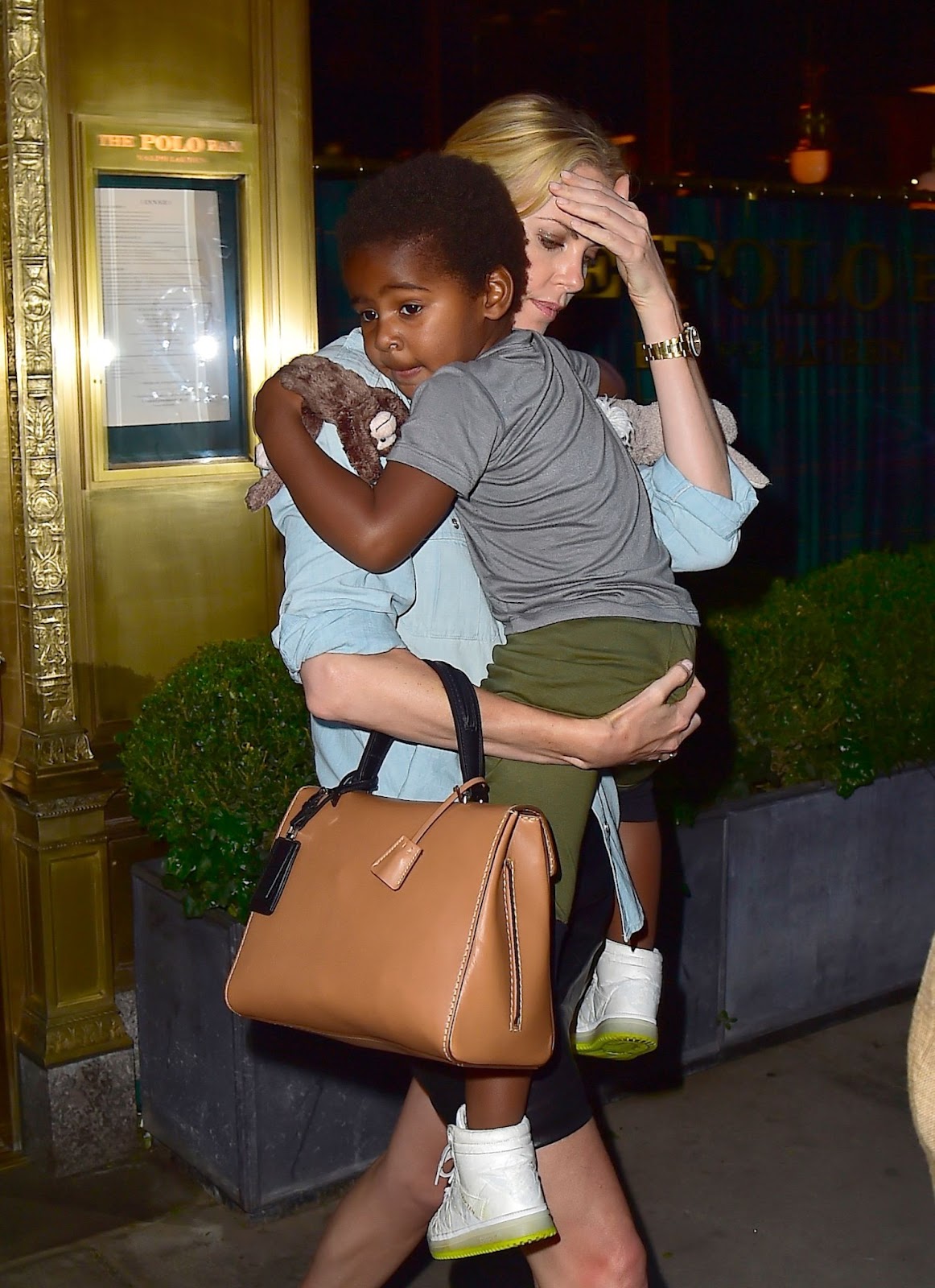 Charlize and Jackson Theron photographed in Midtown on May 11, 2015, in New York. | Source: Getty Images