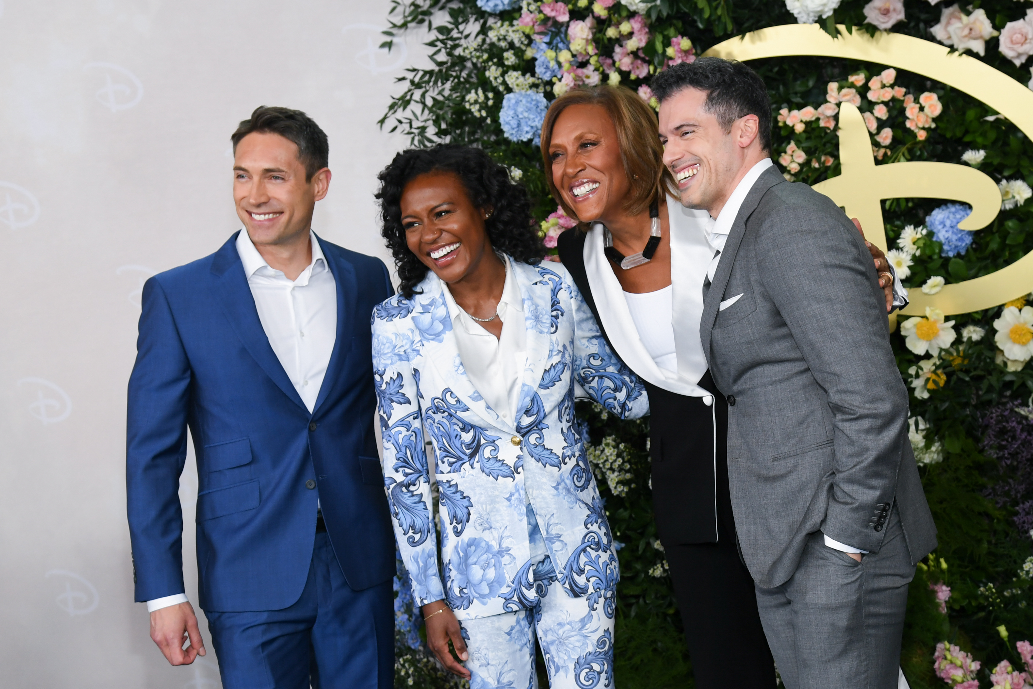 Whit Johnson, Janai Norman, Robin Roberts, and Gio Benitez at the Disney 2025 Upfront Red Carpet on May 13, 2025, in New York | Source: Getty Images