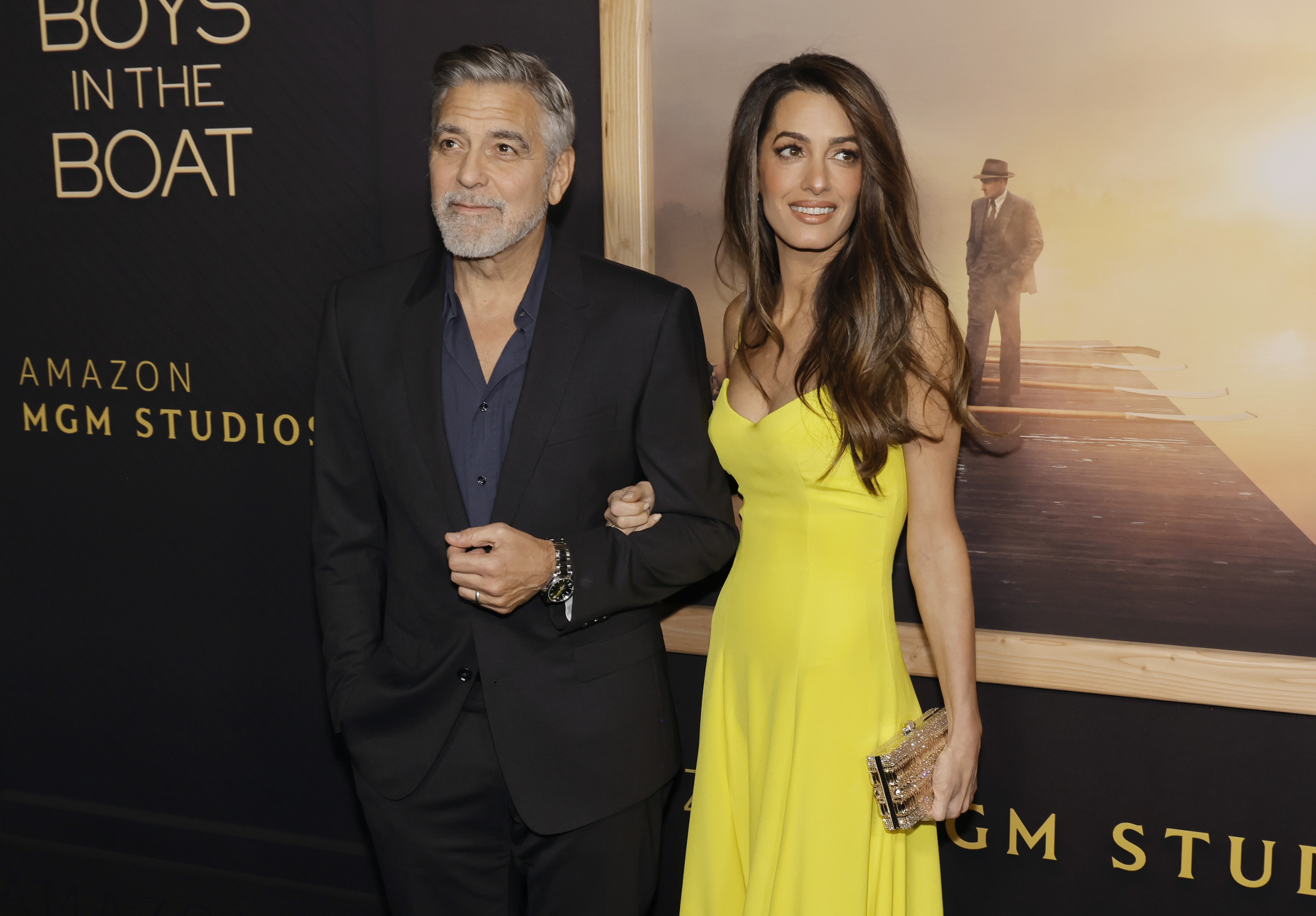 George and Amal Clooney at the premiere of 