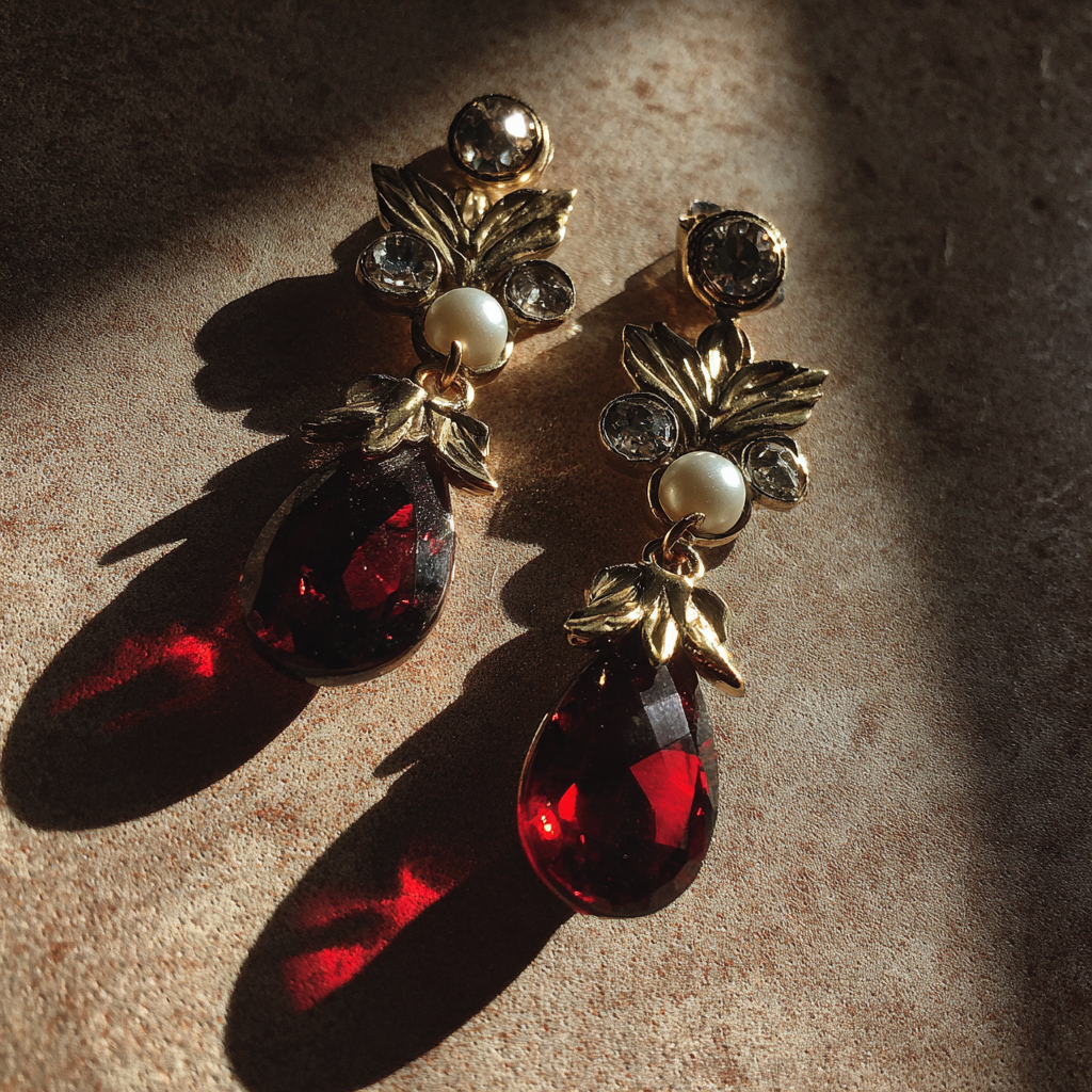 A pair of vintage earrings | Source: Midjourney