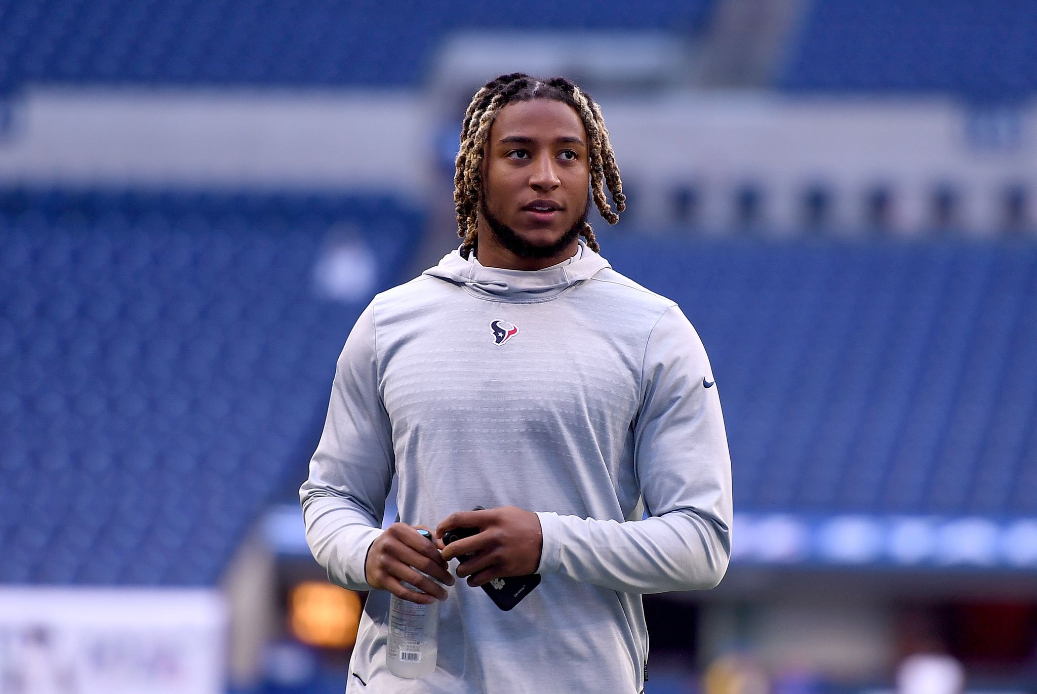 Will Fuller warms up at Lucas Oil Stadium in October 2019 in Indianapolis | Source: Getty Images