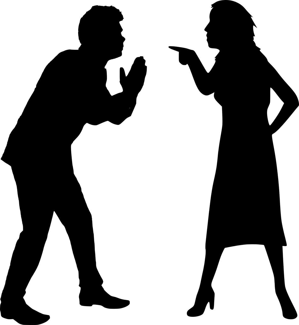 A silhouette of a couple fighting | Source: Pixabay