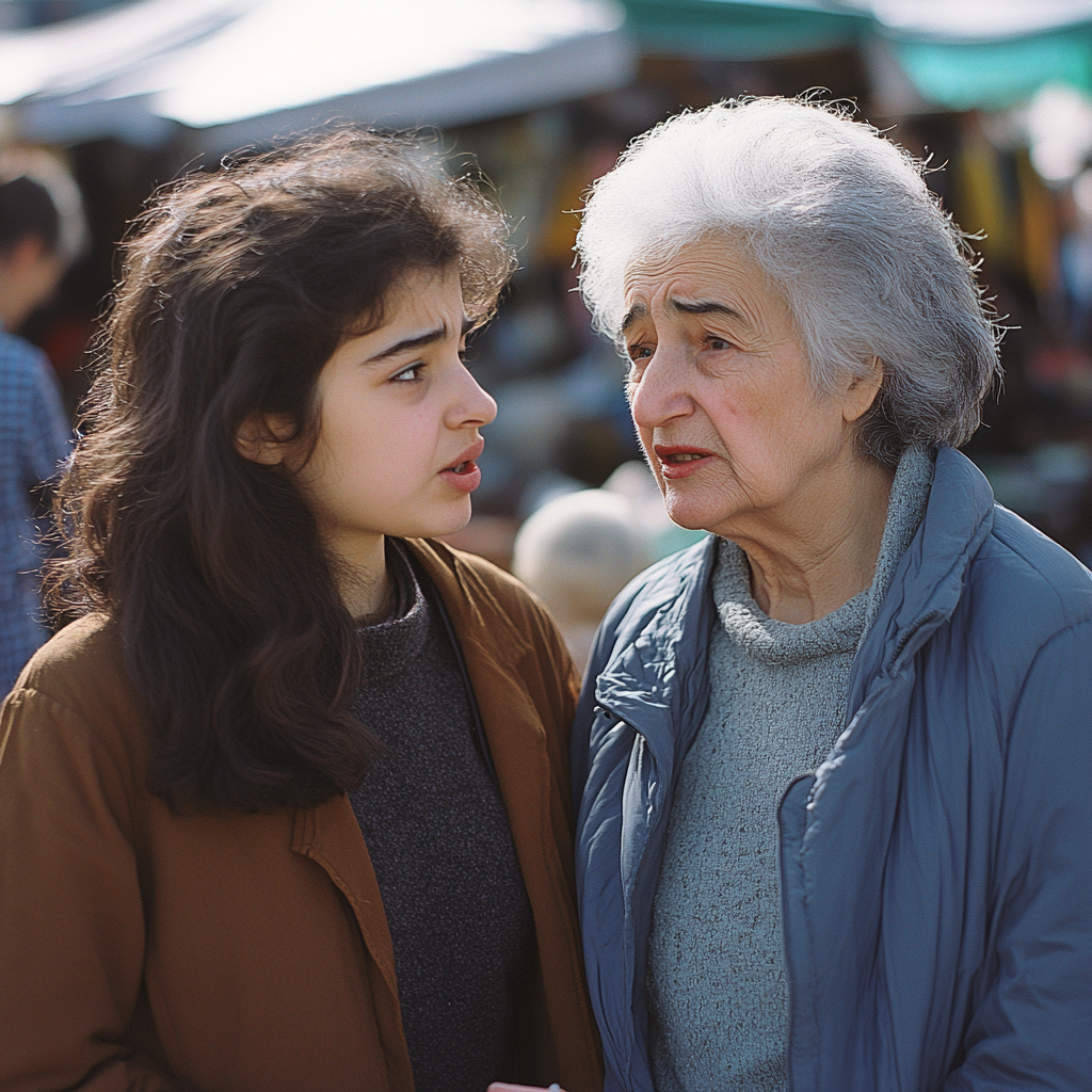 Two emotional women talking | Source: Midjourney