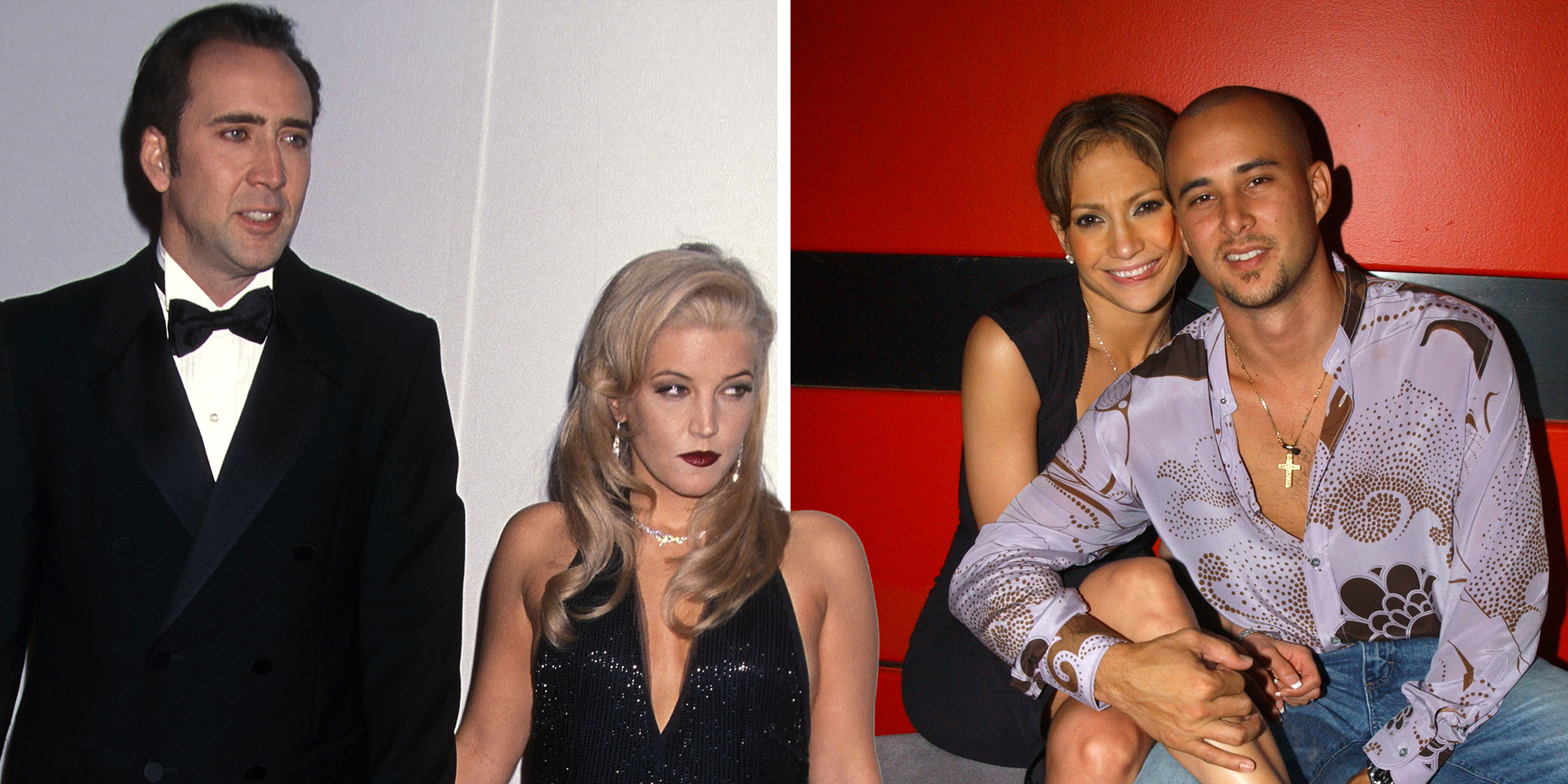 Nicolas Cage and Lisa Marie Presley | Jennifer Lopez and Cris Judd | Source: Getty Images