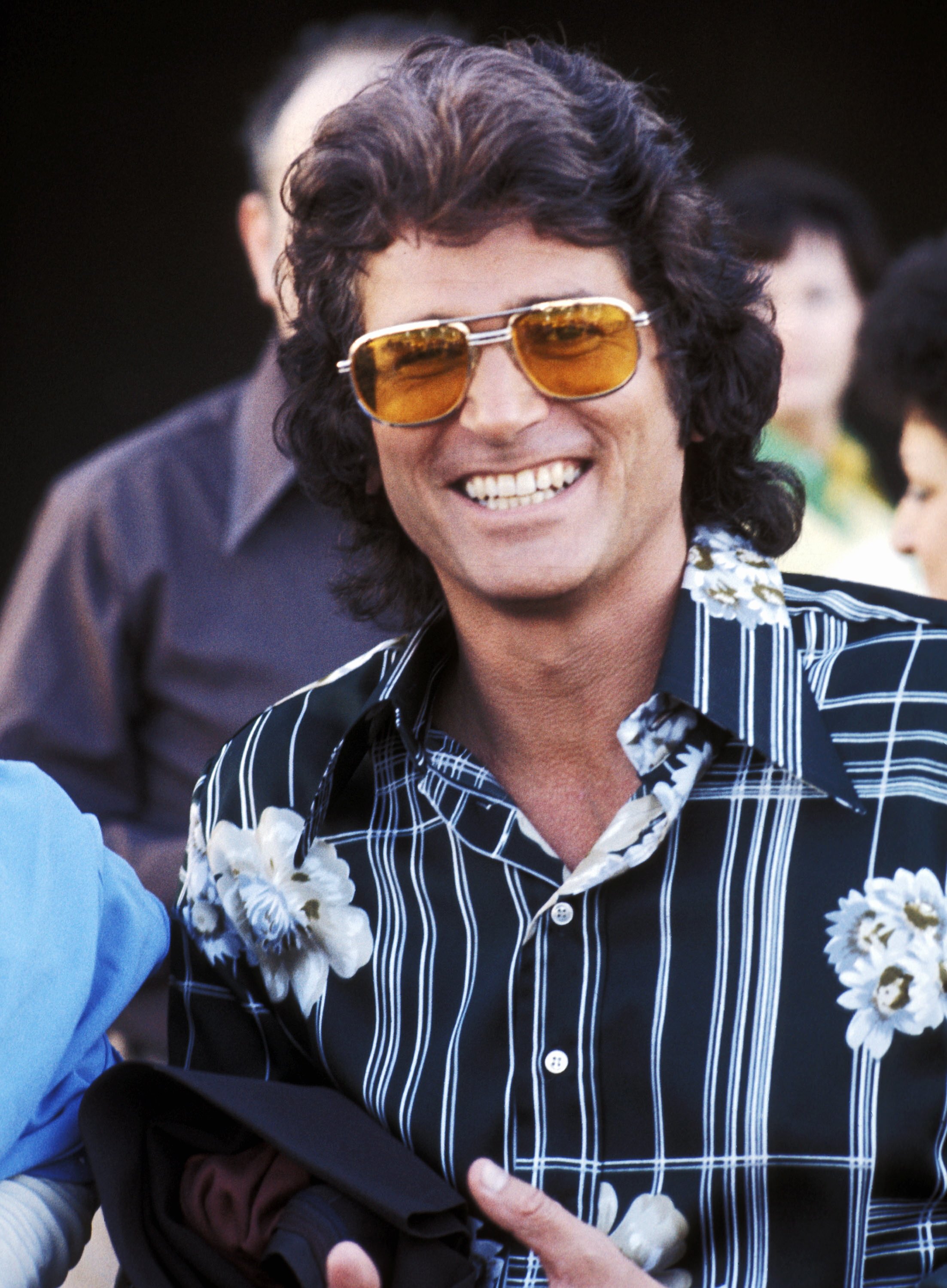 Michael Landon, on February 16, 1977, was spotted on the set of "Little House on the Prairie" at the CBS Television City in Los Angeles, California. | Source: Getty Images 