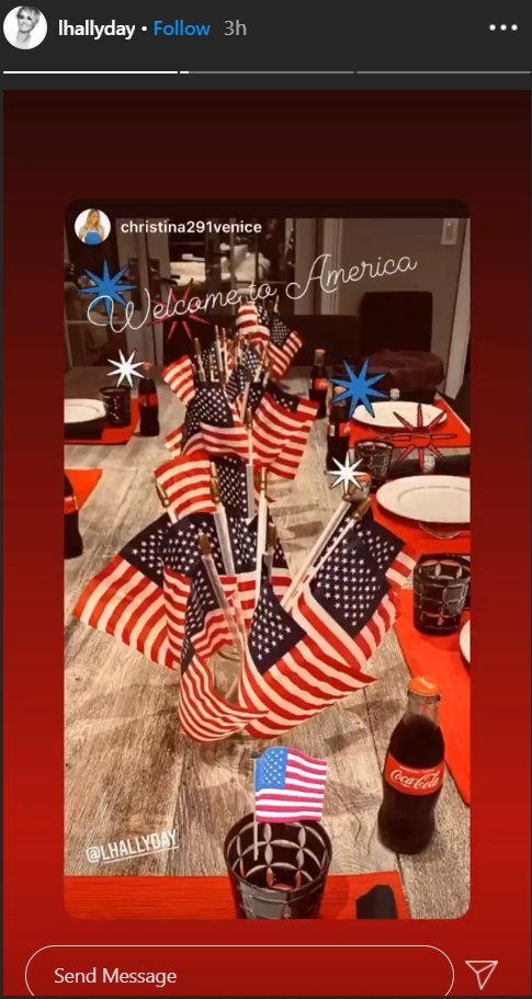 Story de Laeticia célébrant l'obtention de son passeport américain. | Photo : Story Instagram / lhallyday