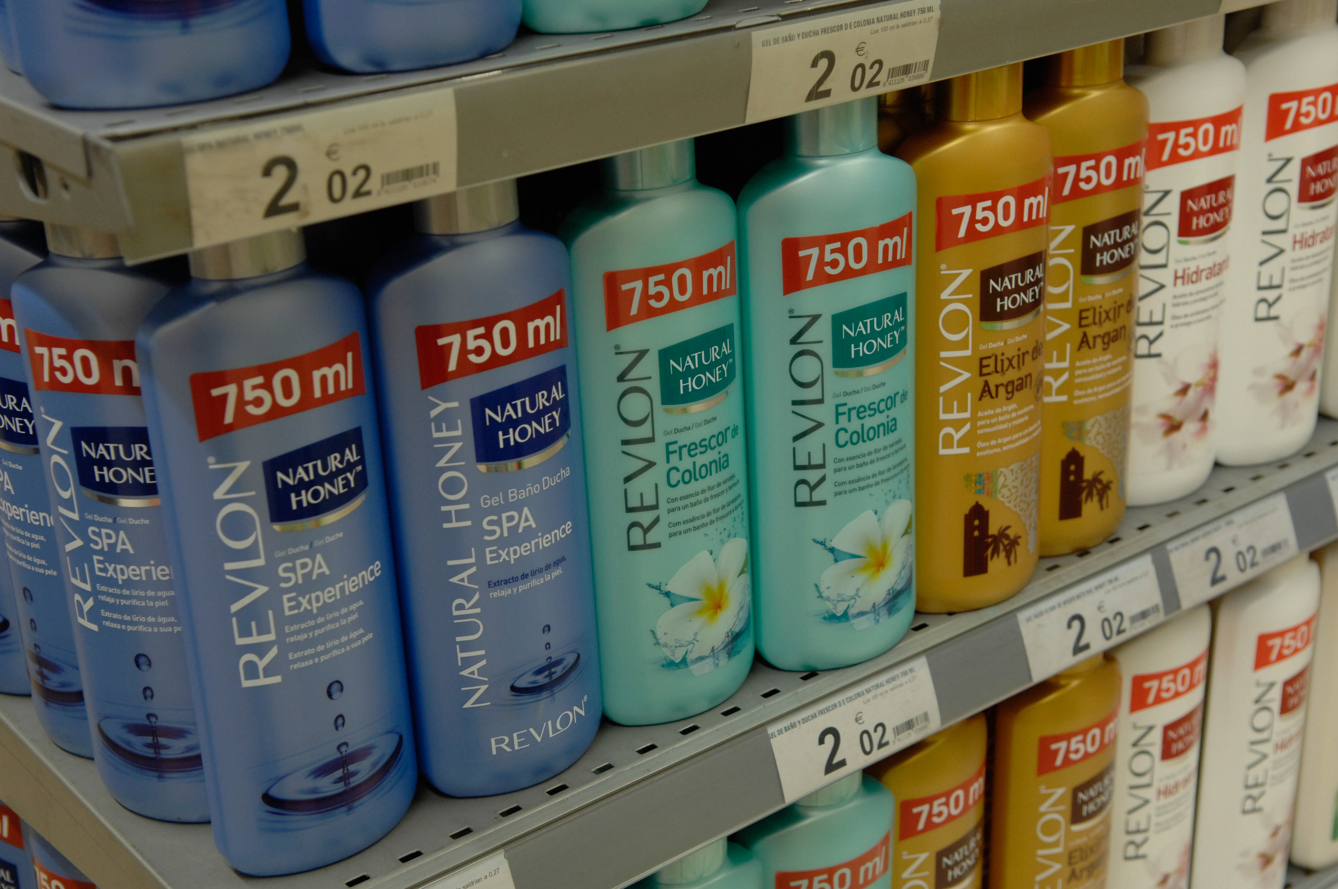 Revlon shower gel products pictured on shelf in March 11, 2016 | Source: Getty Images