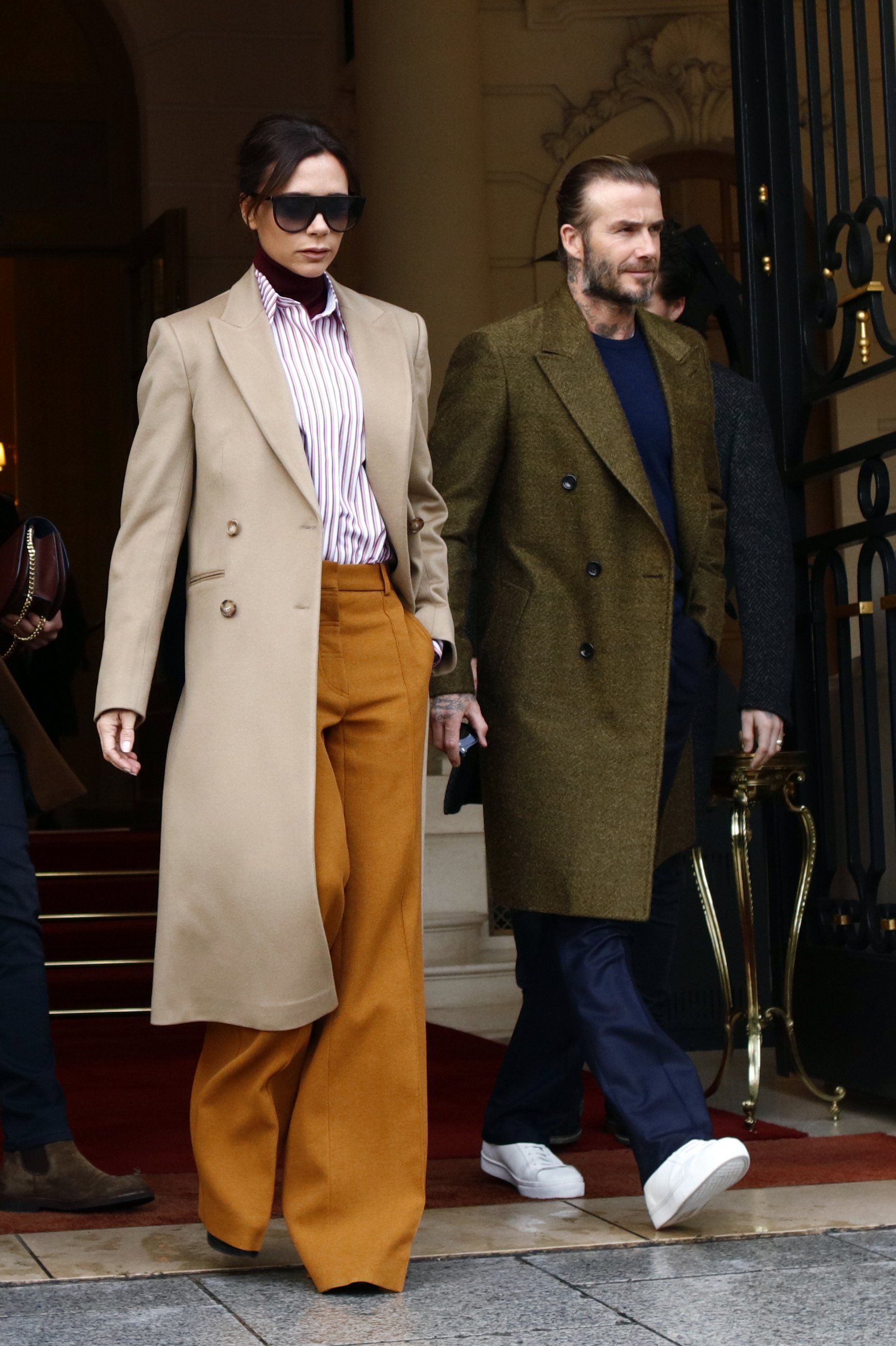 Η Victoria και ο David Beckham φεύγουν από το ξενοδοχείο Ritz στο Παρίσι, Γαλλία στις 18 Ιανουαρίου 2018. |  Πηγή: Getty Images