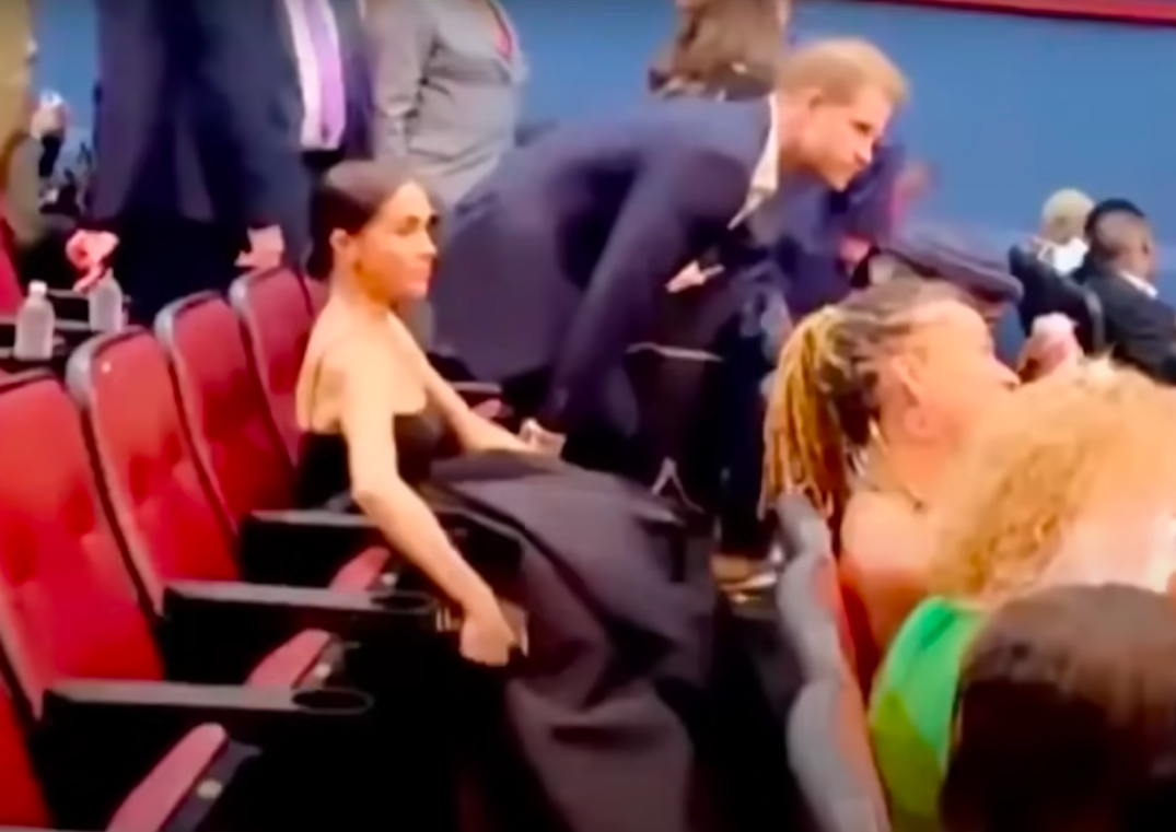 Meghan Markle and Prince Harry sitting in their seats for the "Bob Marley: One Love" premiere posted on January 28, 2024 | Source: YouTube/Page Six