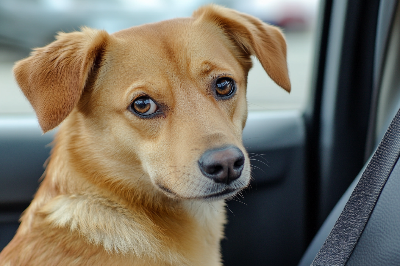 A dog in a car | Source: Midjourney