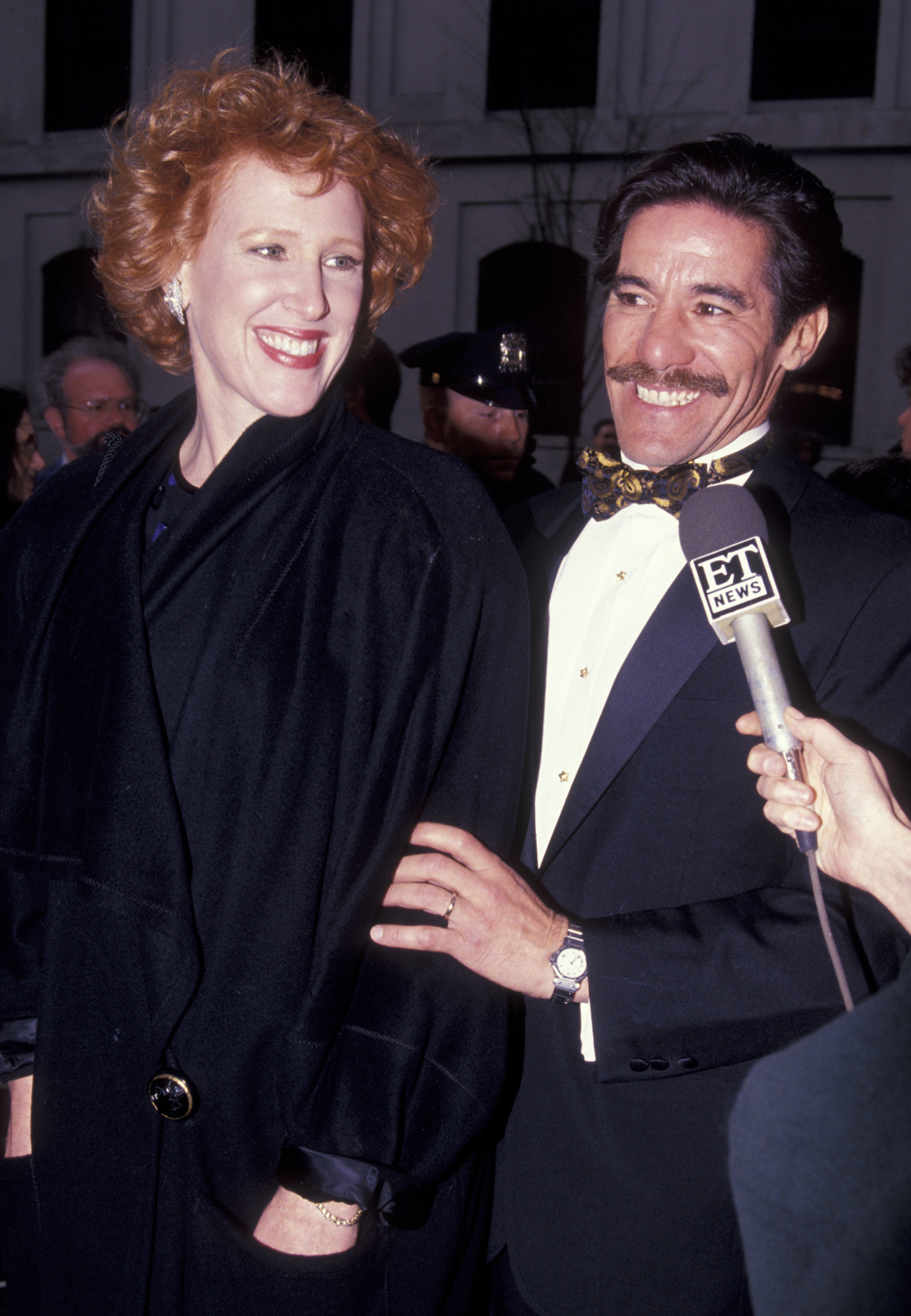 Geraldo Rivera and CC Dyer at the opening of "Guys and Dolls" on April 14, 1992, in New York City. | Source: Getty Images