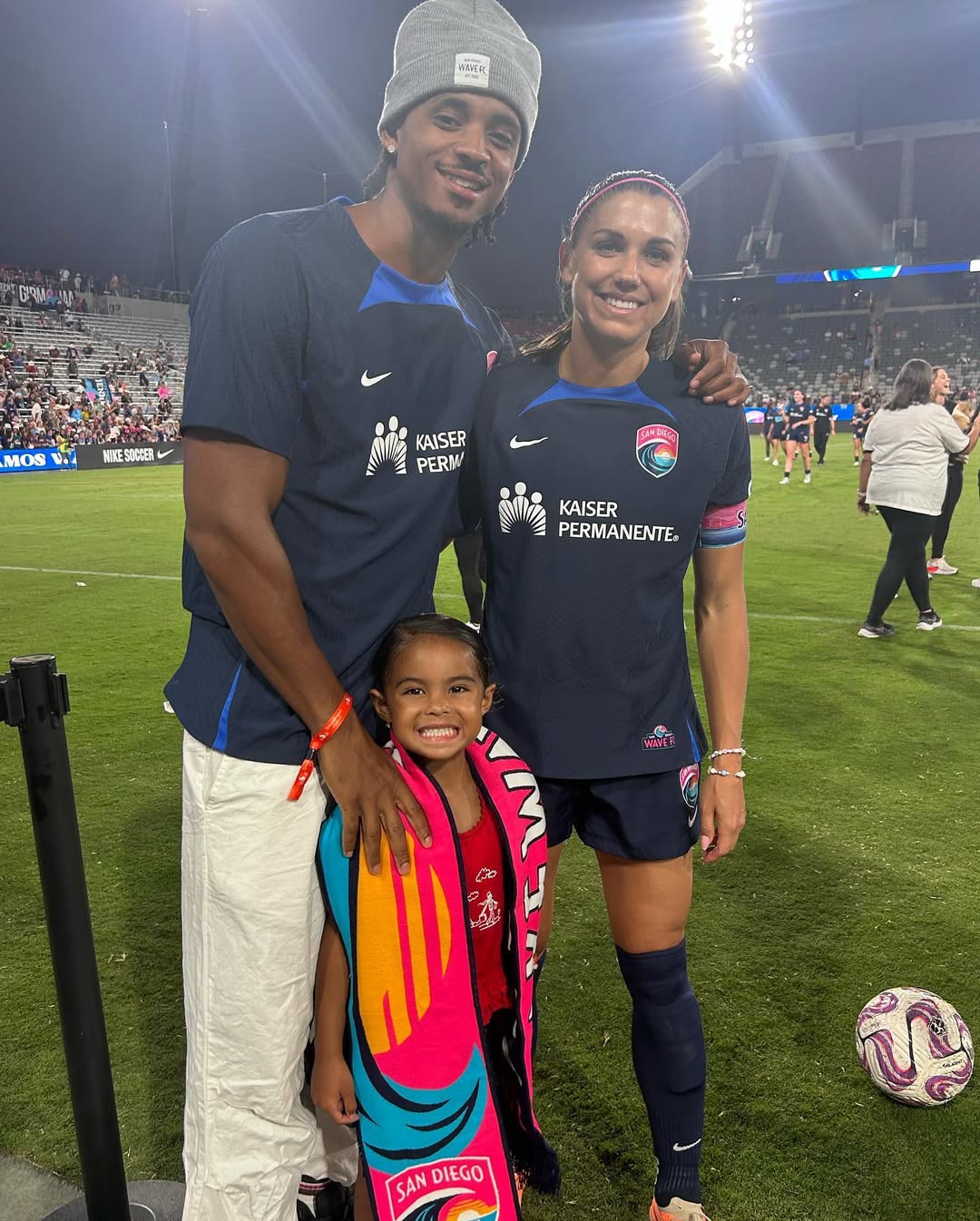 Cordell and Cordoba Broadus posing with Alex Morgan, dated September 2023 | Source: Instagram/cbroadus