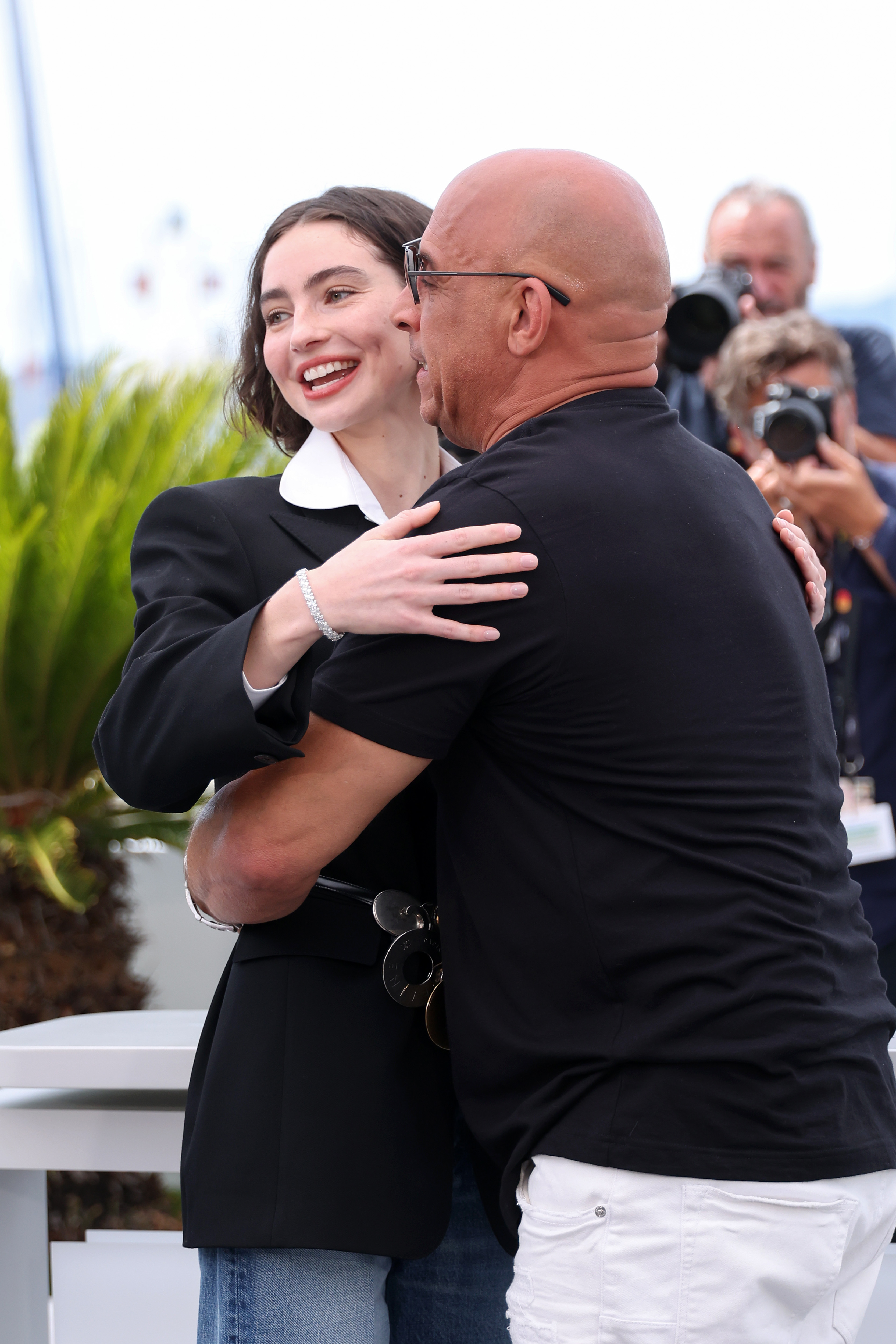 Vin Diesel and Meadow Walker hug during "The Fast And The Furious" photocall at the 79th annual Cannes Film Festival at Palais des Festivals on May 13, 2026 in Cannes, France. | Source: Getty Images