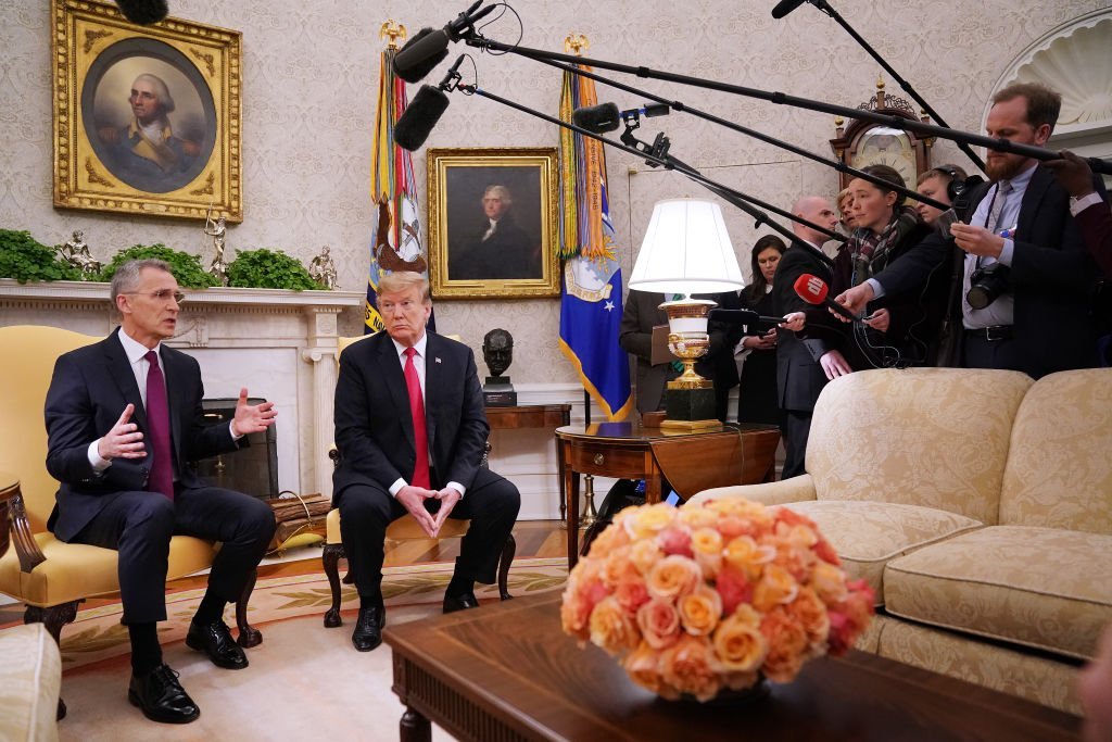 President Donald Trump and Jens Stoltenberg at the White House | Photo: Getty Images