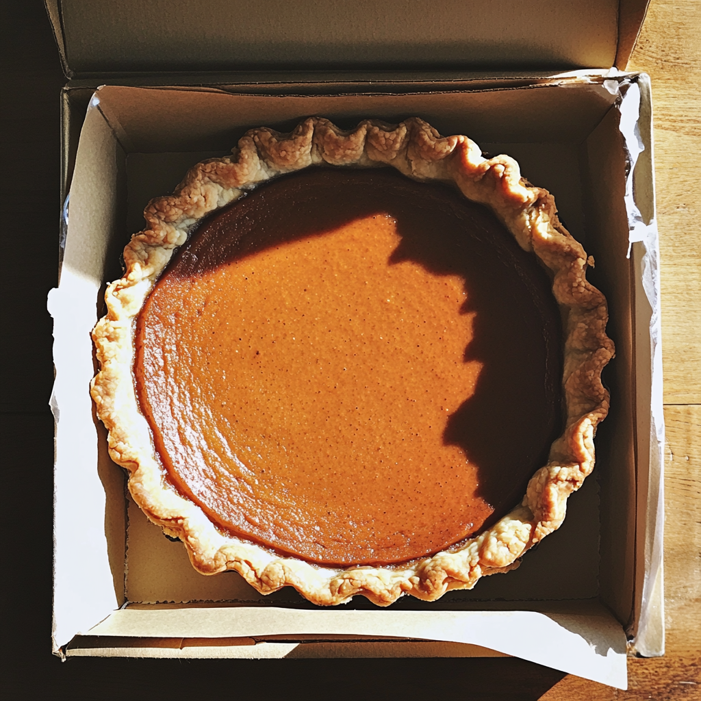 A pumpkin pie in a box | Source: Midjourney