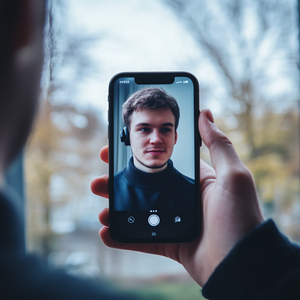 A man on a video call | Source: Midjourney