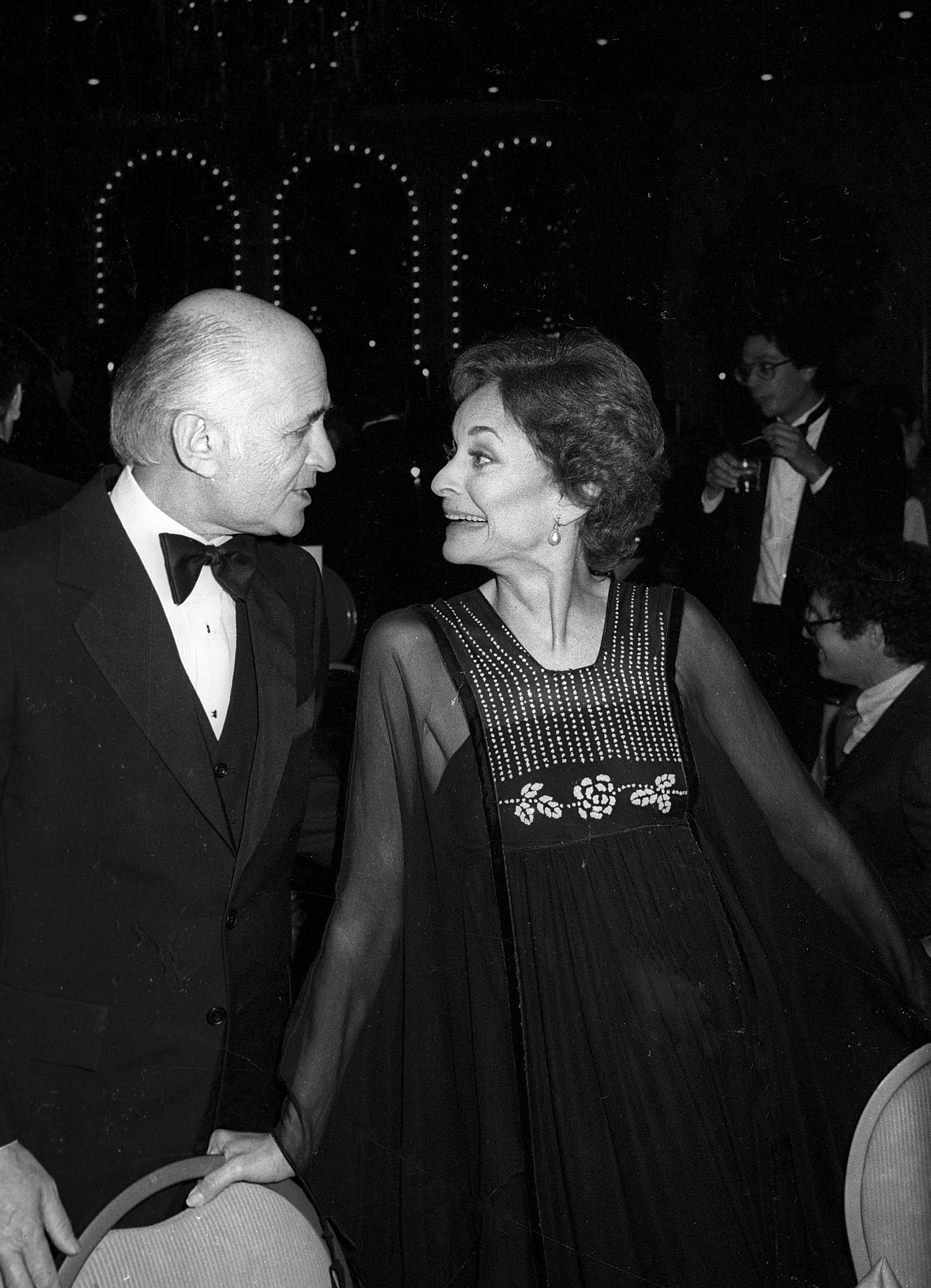 Norman Lear and Frances attend the Eighth Annual American Film Institute (AFI) Lifetime Achievement Award Salute to James Stewart on February 28, 1980 at the Beverly Hilton Hotel in Beverly Hills, California | Source: Getty Images