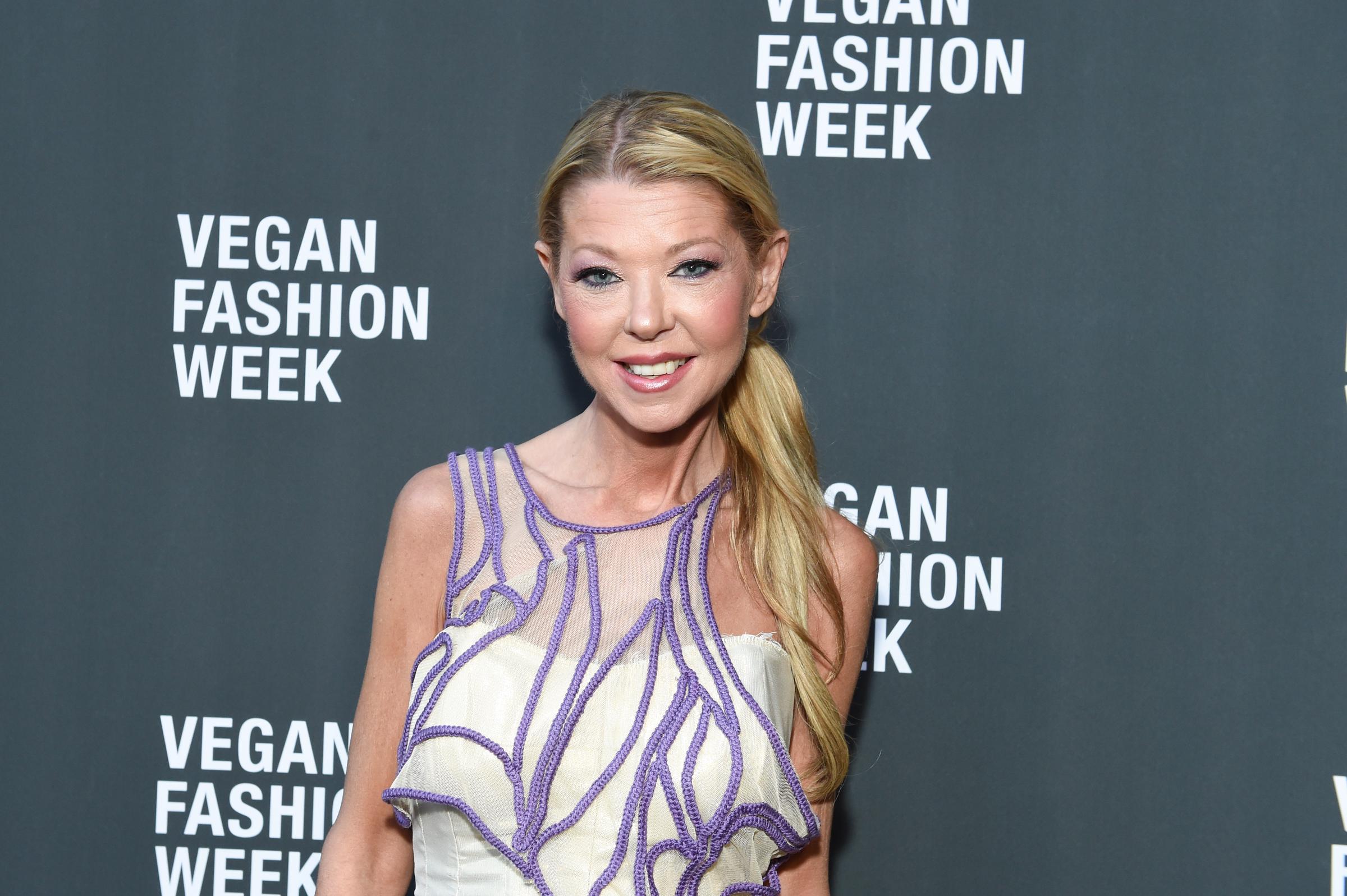 Tara Reid at Vegan Fashion Week held at California Market Center on October 9, 2023 in Los Angeles, California | Source: Getty Images