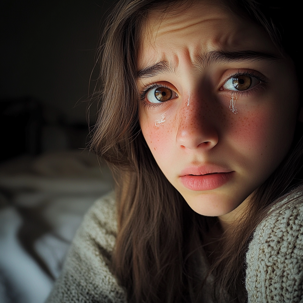 A crying teenage girl | Source: Midjourney