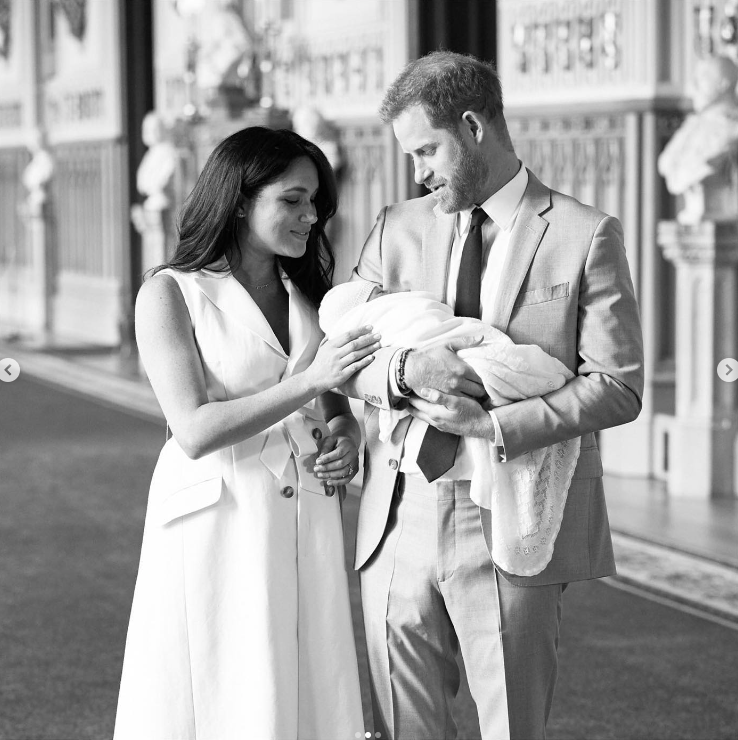 Meghan Markle, Prince Harry and Prince Archie posing for a picture posted on May 8, 2019 | Source: Instagram/sussexroyal