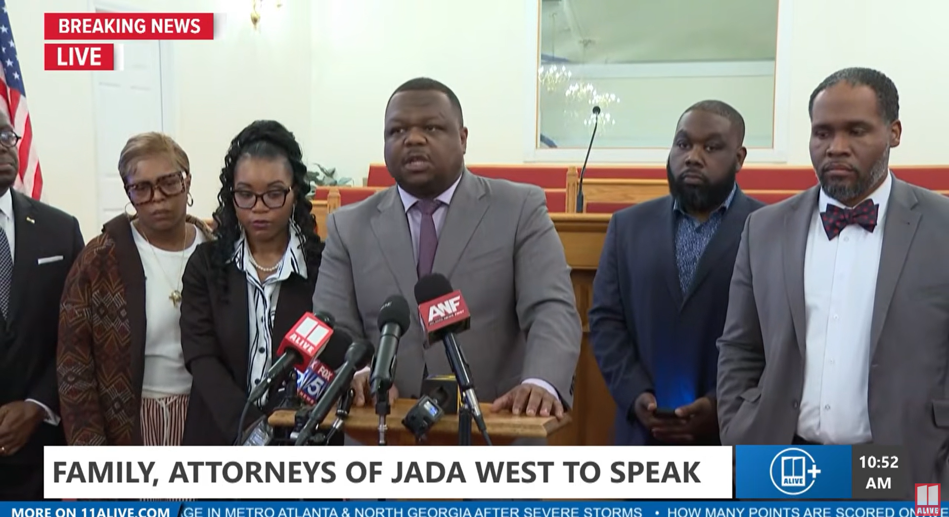 Jada West's family with their attorneys | Source: YouTube/11Alive