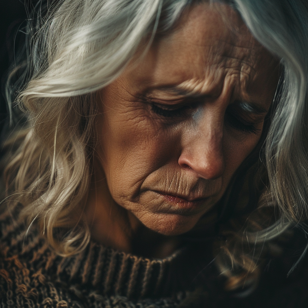 An upset older woman | Source: Midjourney