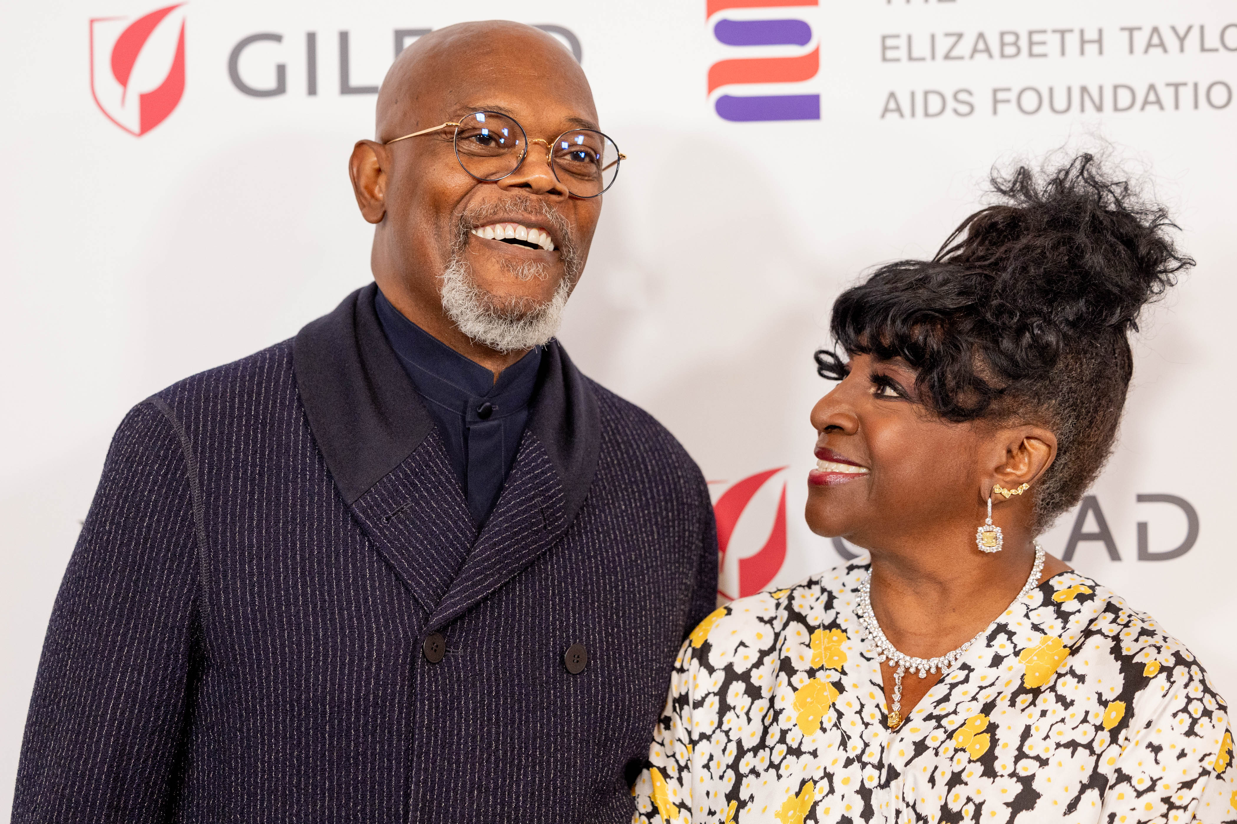 Samuel L. Jackson and LaTanya Richardson at the Elizabeth Taylor Ball to end AIDS at The Beverly Hills Hotel, on September 21, 2023, in Beverly Hills, California | Source:  Getty Images