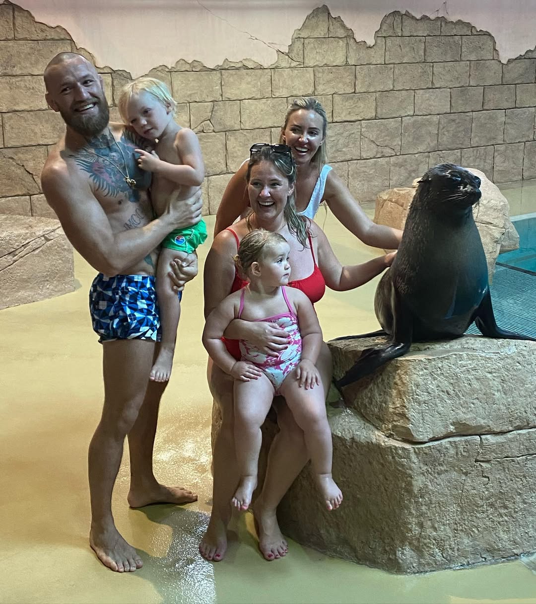 Conor McGregor and Dee Devlin with their family from a post dated April 5, 2021. | Source: Instagram/thenotoriousmma