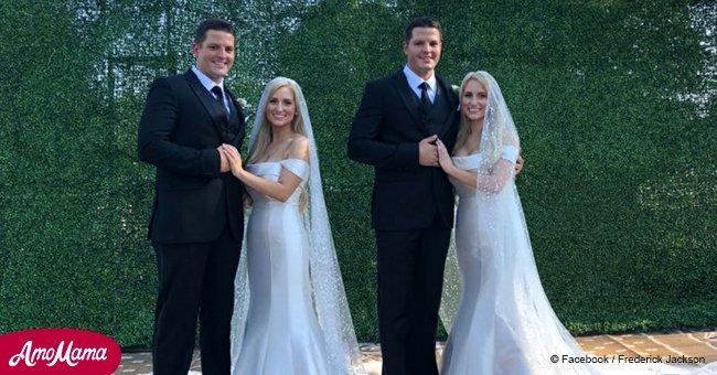 Identical twin brothers marry their identical twin fiancées in a fairytale wedding