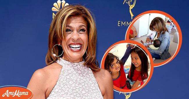Hoda Kotb at a red carpet event [left] Hoda Kotb with her adopted daughters [right] | Photo:  Getty Images   instagram.com/hodakotb   youtube.com/TODAY