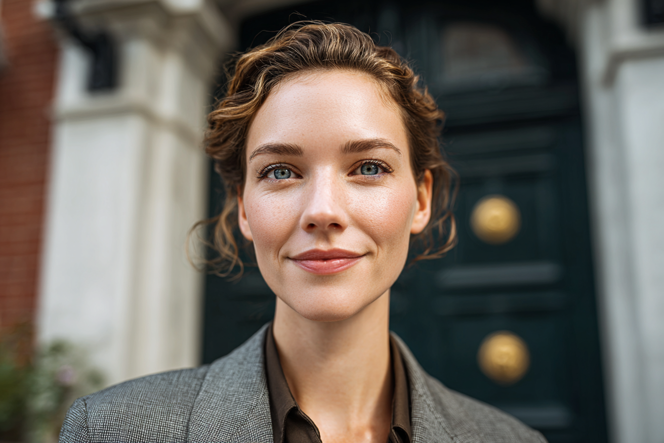 A woman looking straight ahead | Source: Midjourney