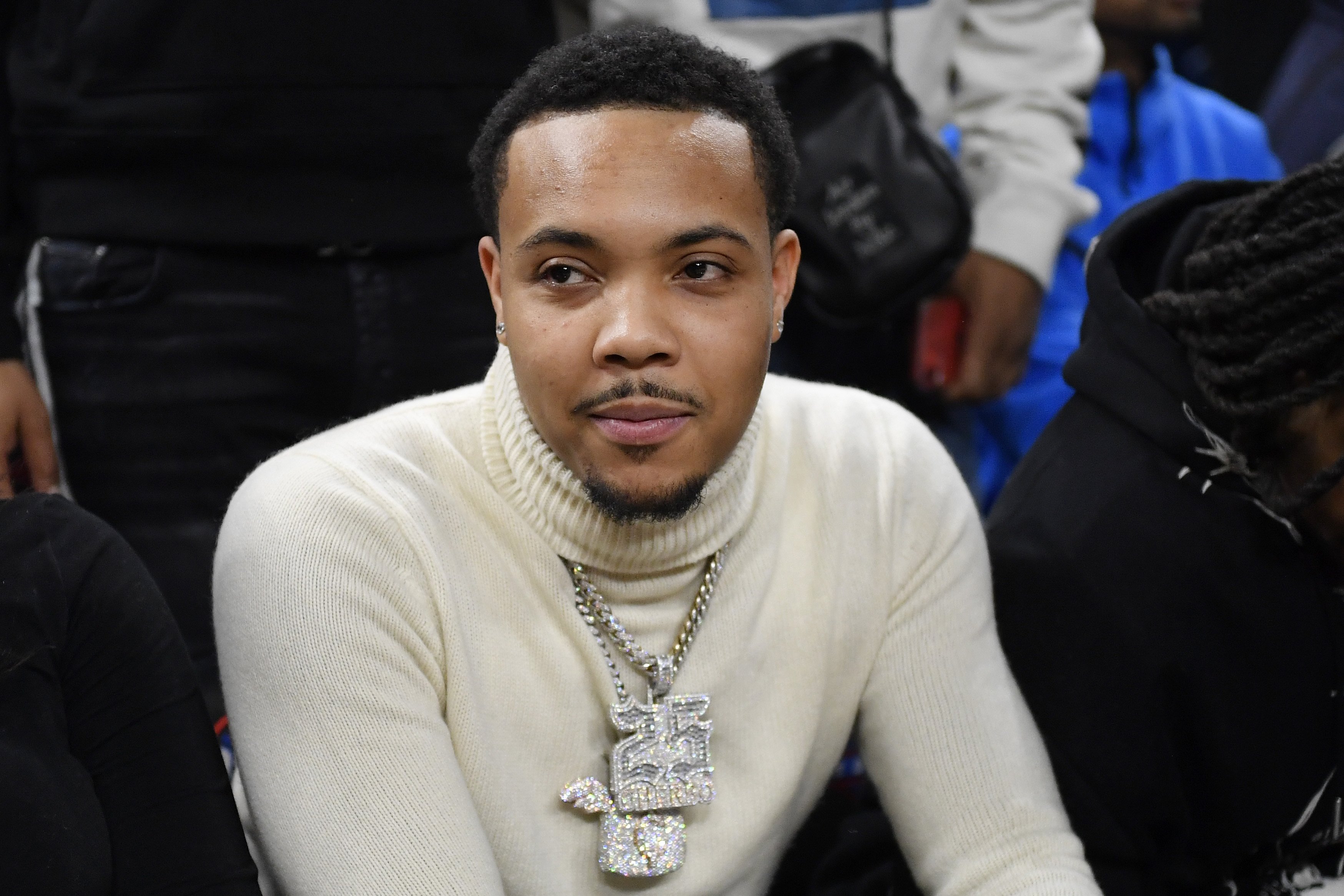 G Herbo at the game between Glenbard West HS and Sierra Canyon HS in Chicago on February 5, 2022 | Source: Getty Images