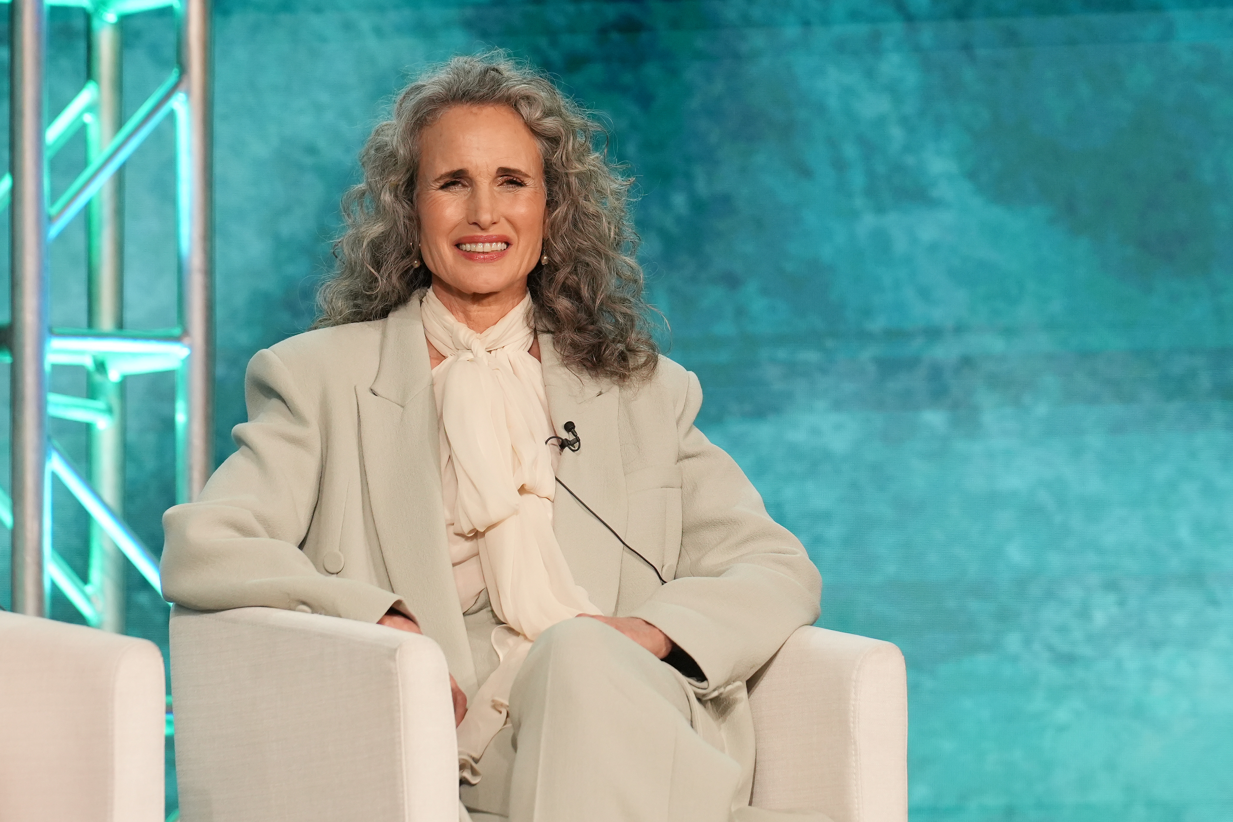 Andie MacDowell at the Hallmark media presentation of “The Way Home” during the 2024 TCA Winter Press Tour at The Langham Huntington, Pasadena on February 06, 2024 in Pasadena, California | Source: Getty Images