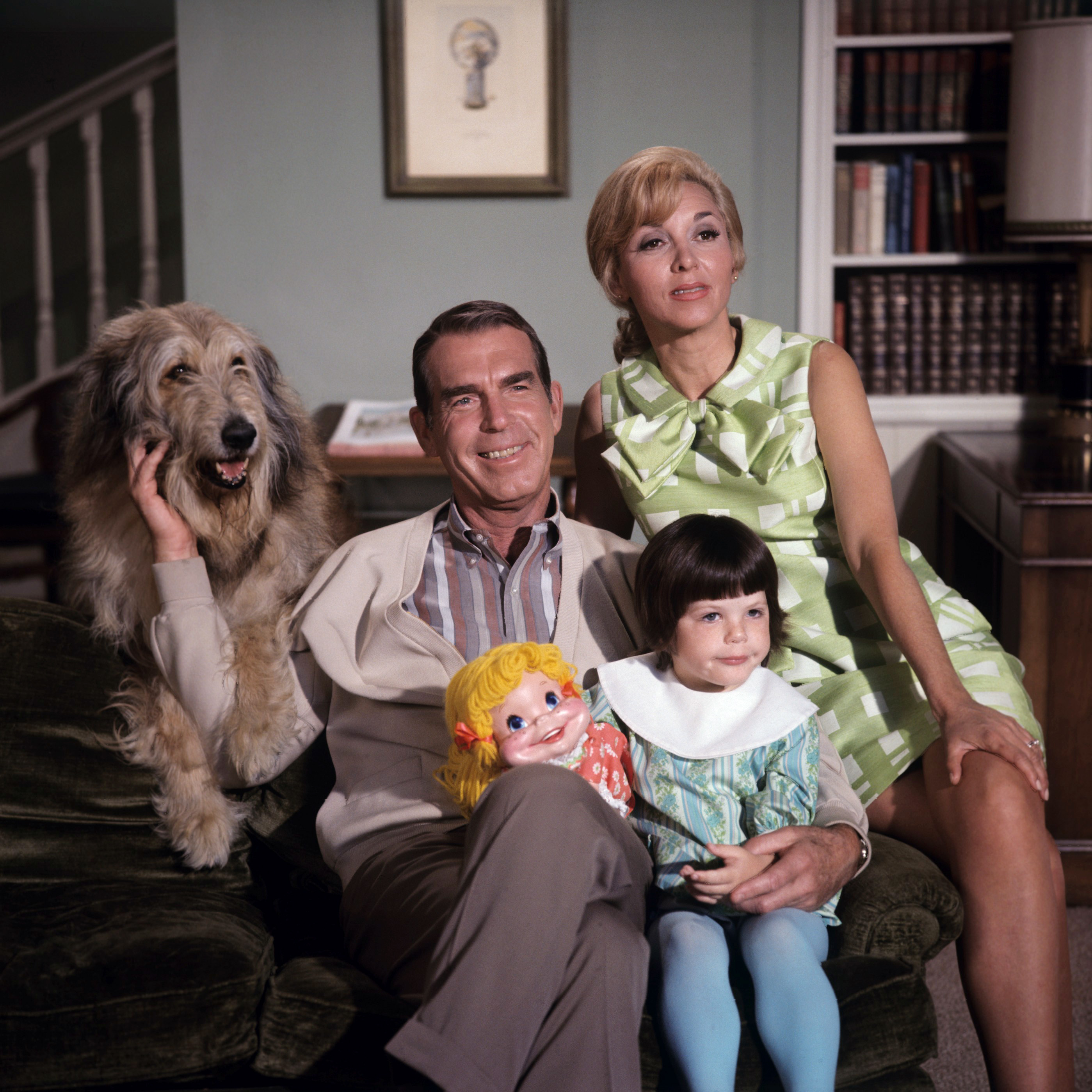 Fred MacMurray, Dawn Lyn, Beverly Garland as their characters in "My Three Sons" in 1969 | Source: Getty Images