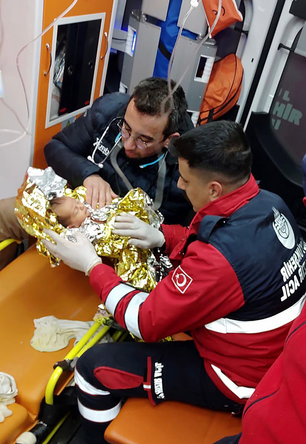 Yagiz Ulas rescued from the rubble 90 hours after the earthquake in Turkey | Source: Getty Images