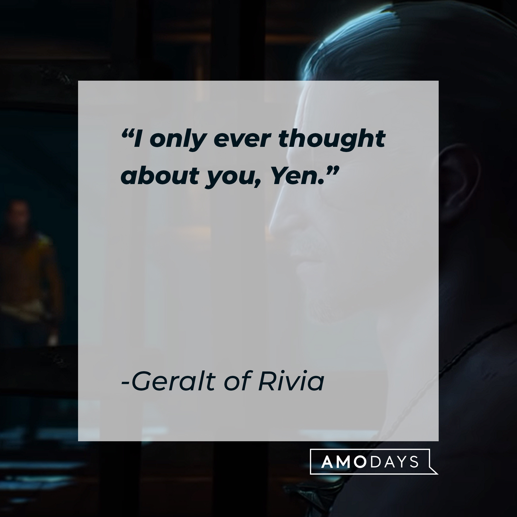 Geralt of Rivia from the video game with his quote: “I only ever thought about you, Yen.” | Source: youtube.com/thewitcher