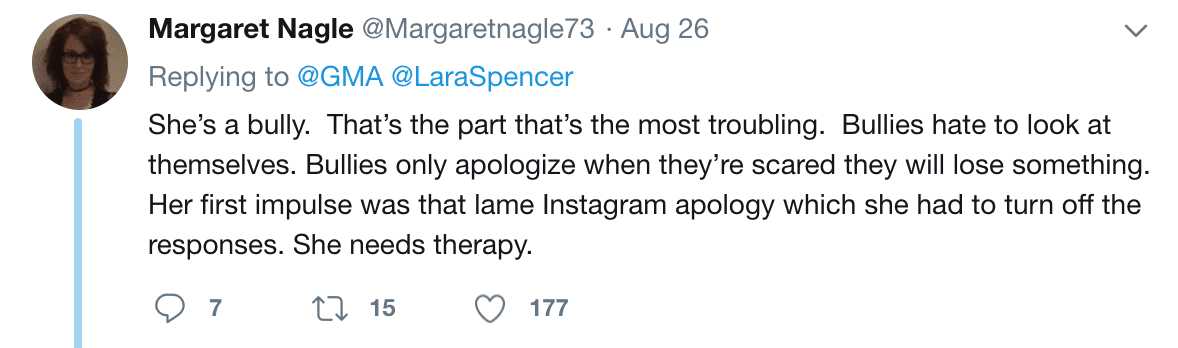 Les fans réagissent aux excuses de Lara Spencer pour s'être moquée des leçons de ballet du Prince George. | twitter.com/GMA Les fans réagissent aux excuses de Lara Spencer pour s'être moquée des leçons de ballet du Prince George. | twitter.com/GMA