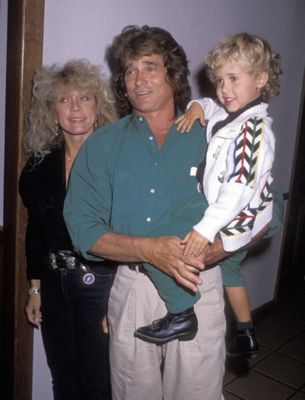 Michael Landon, wife Cindy Landon and son Sean Landon at the Moscow Circus Opening Night Performance on March 14, 1990 at the Great Western Forum in Inglewood | Source: Getty Images