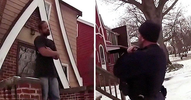 A picture showing the exchange between a man and a cop | Photo: youtube.com/Atlanta Black Star