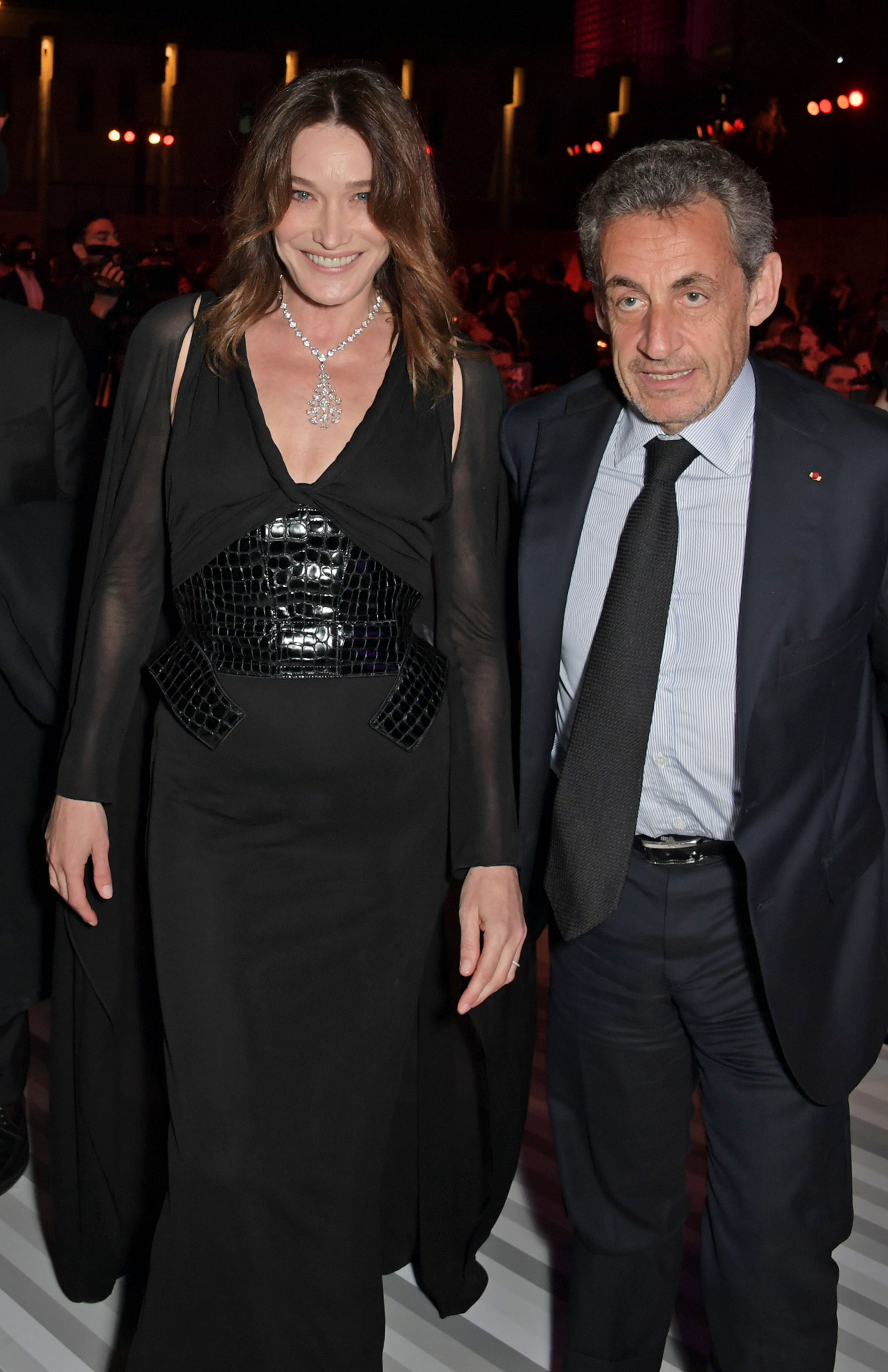 Carla Bruni et Nicolas Sarkozy assistent à la cérémonie de remise des prix du Fashion Trust Arabia Prize le 28 mars 2019 à Doha, Qatar. | Photo : Getty Images