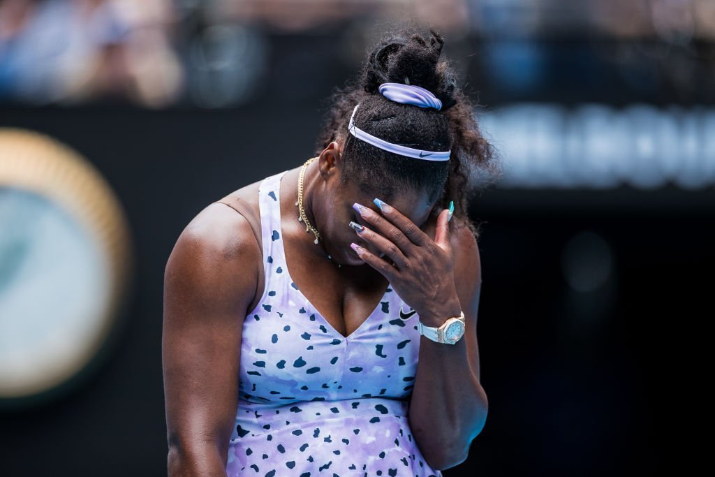  JANUARY 24: Serena Williams of the United States reacts to a point in her third round match against Qiang Wang of China on day five of the 2020 Australian Open at Melbourne Park | Photo: Getty Images