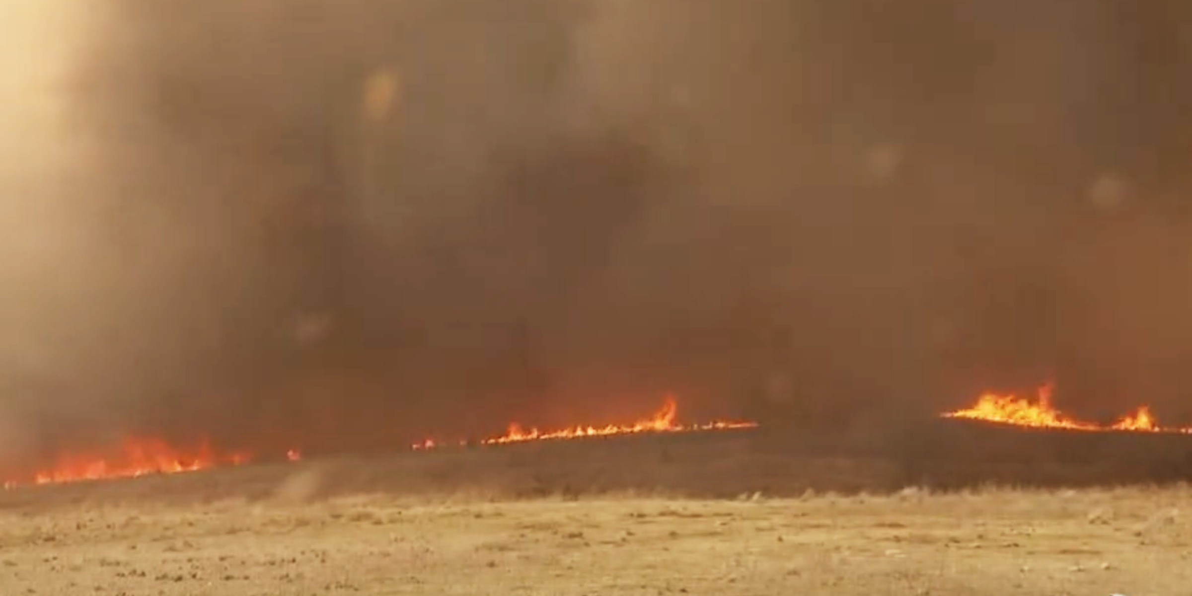 A scene of the wildfires in Oklahoma | Source: YouTube/@NEWS9OklahomaCity