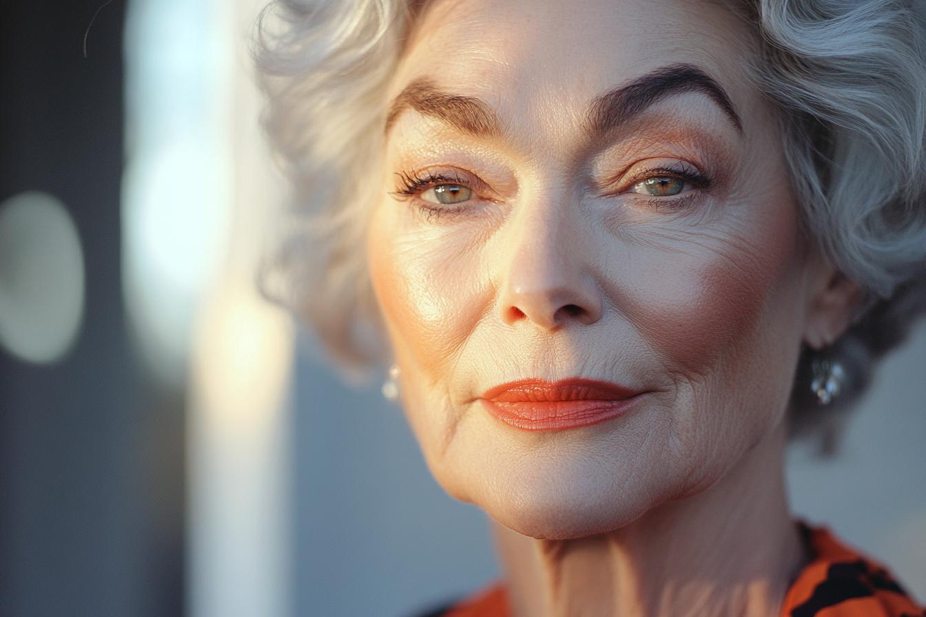 A close-up shot of an older woman's face | Source: Midjourney